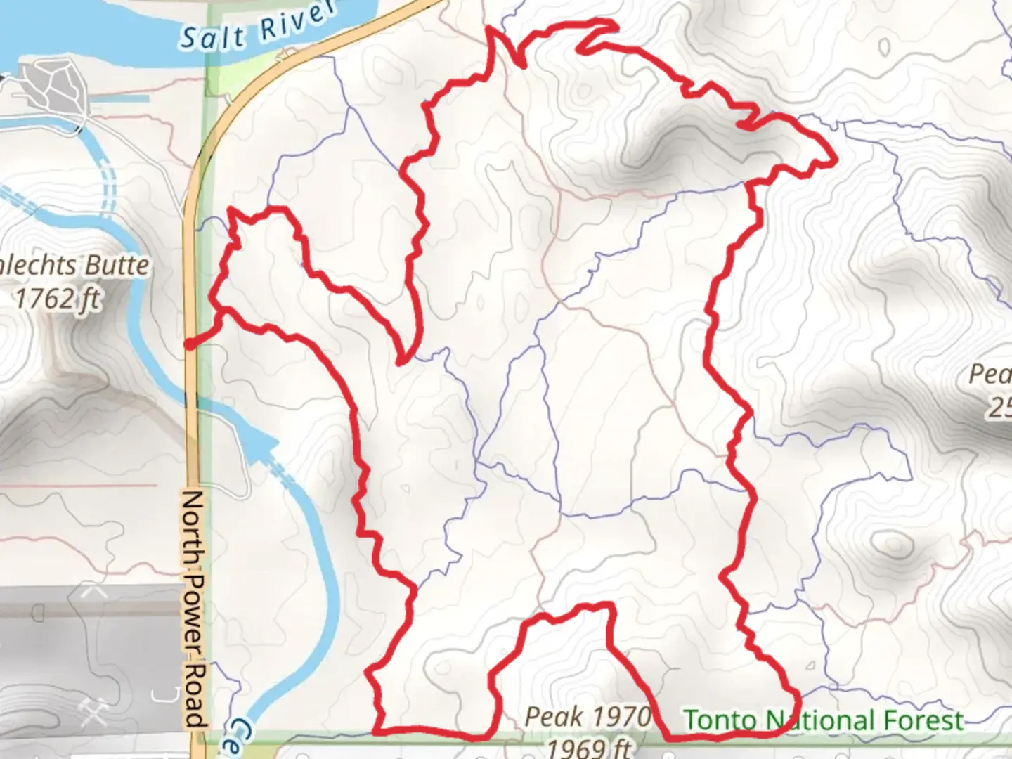 An image depicting the trail Mine Trail, Saddle Trail and Hawes Trail Loop and its surrounding area.