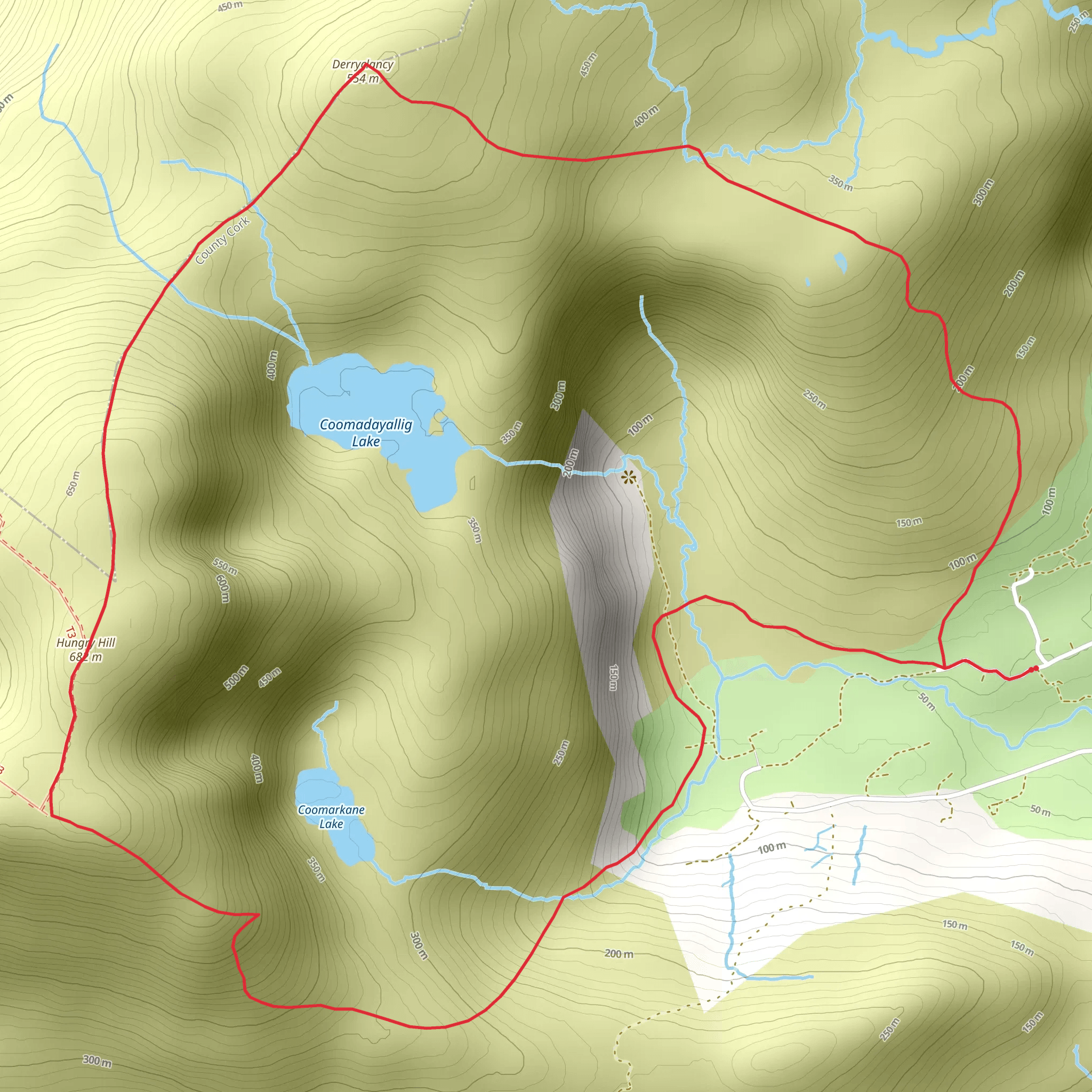 Derryclancy and Hungry Loop mobile static map