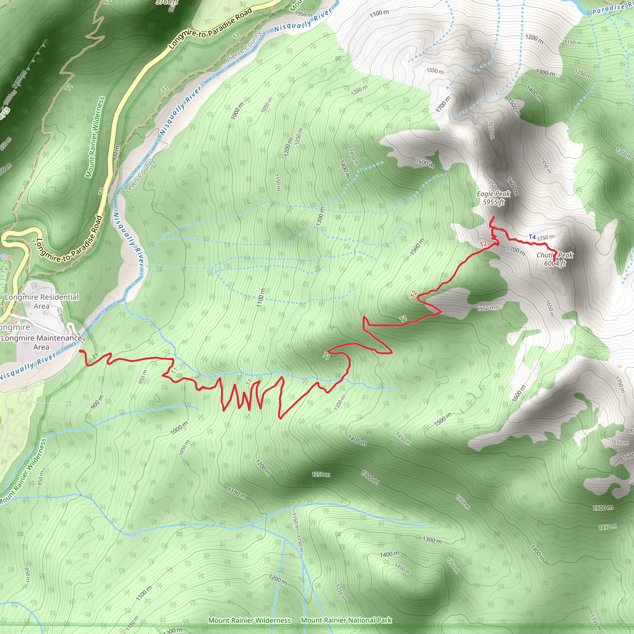 Eagle Peak and Chutla Peak Trail mobile static map