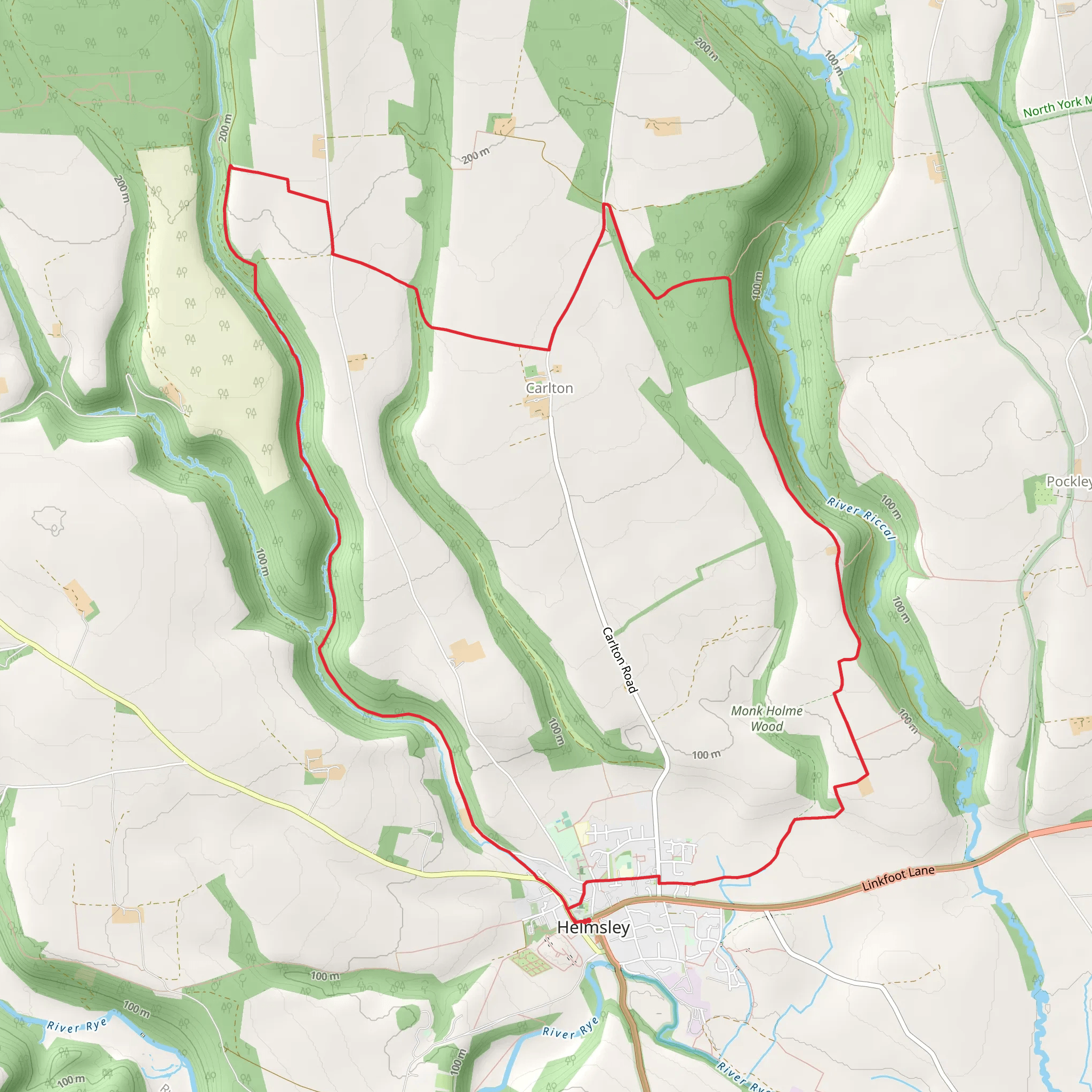 Helmsley to Carlton Loop mobile static map