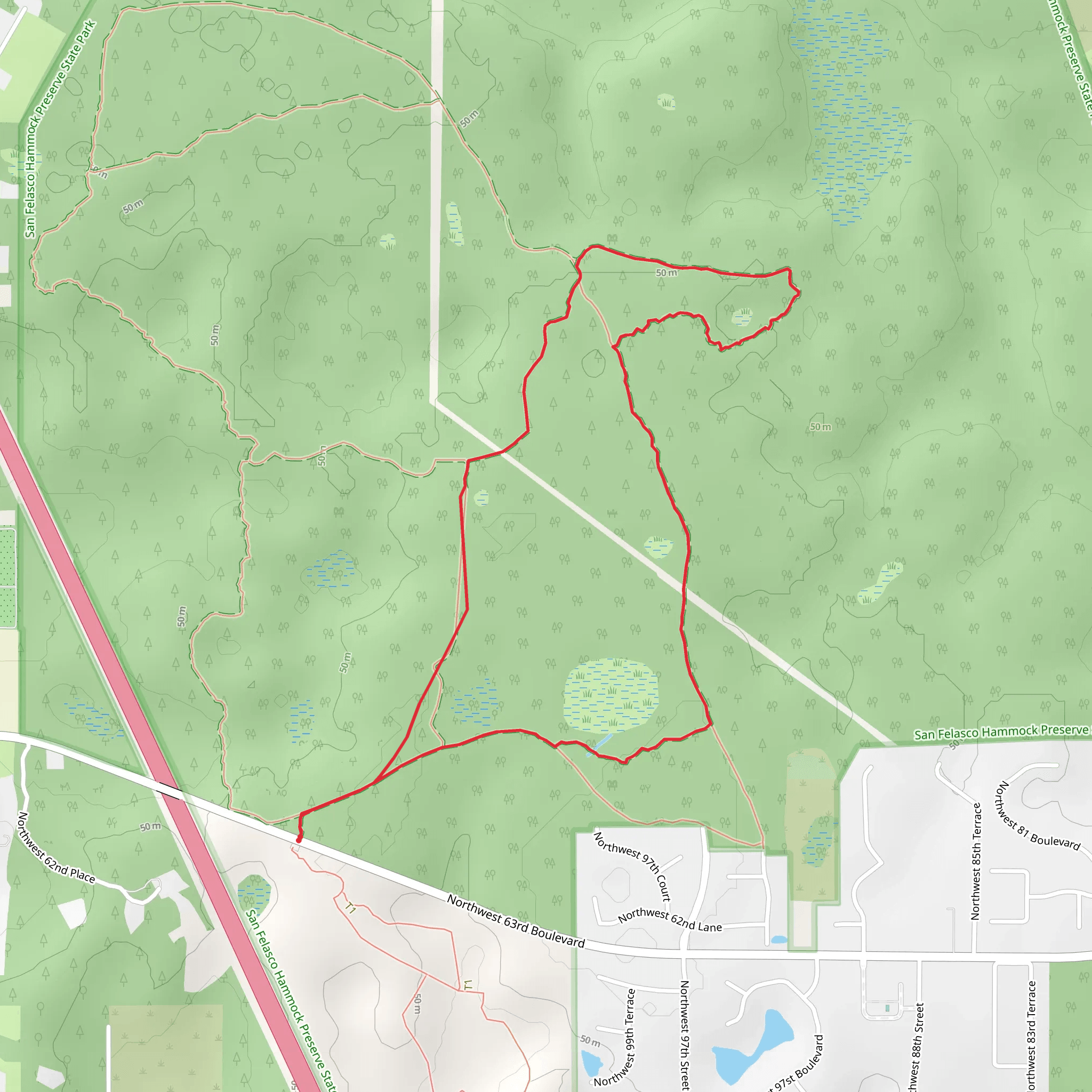 Northwest 63rd Boulevard Loop mobile static map