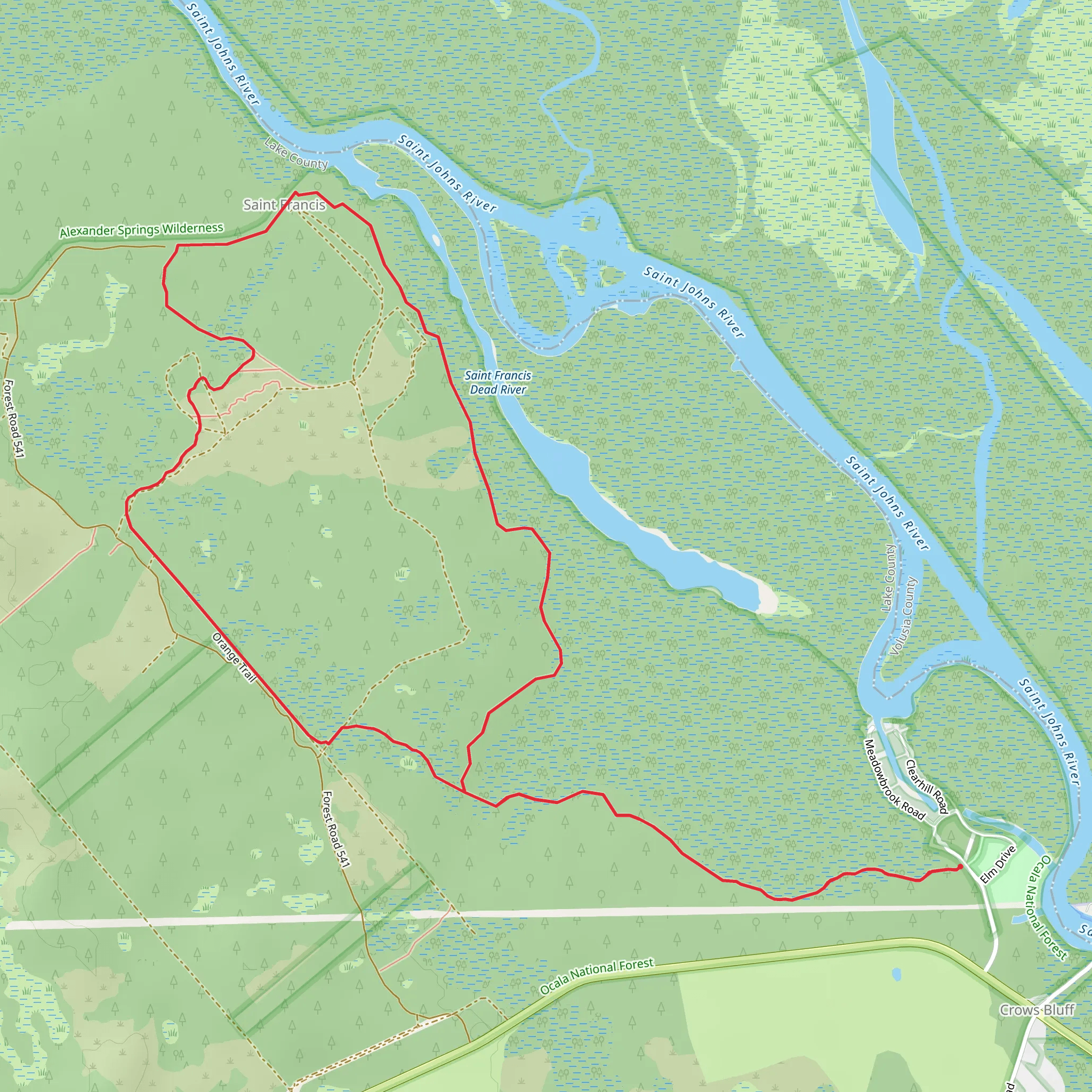 Saint Francis Loop Trail mobile static map