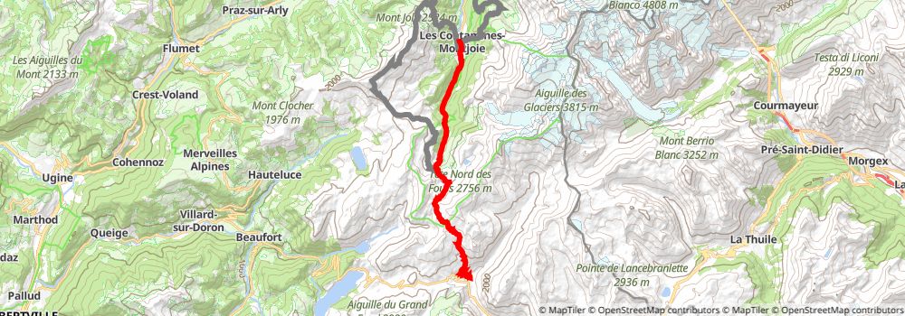Tour du Mont Blanc stage 2 Map