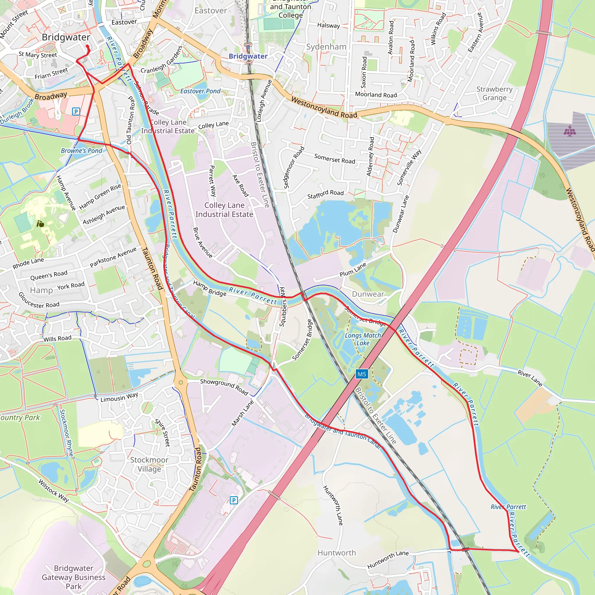 River Parrett Trail and Longs Match Lake Perch Pit Loop mobile static map