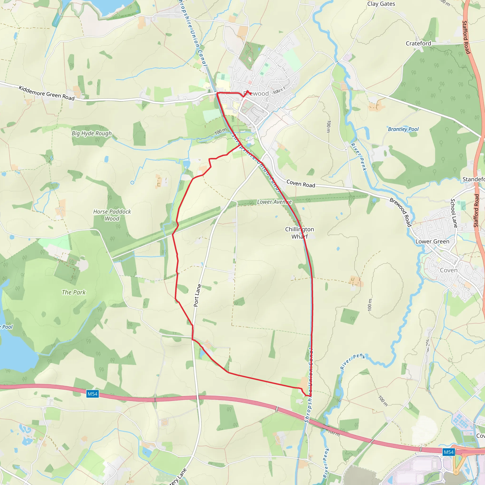 Chillington Wharf Loop mobile static map