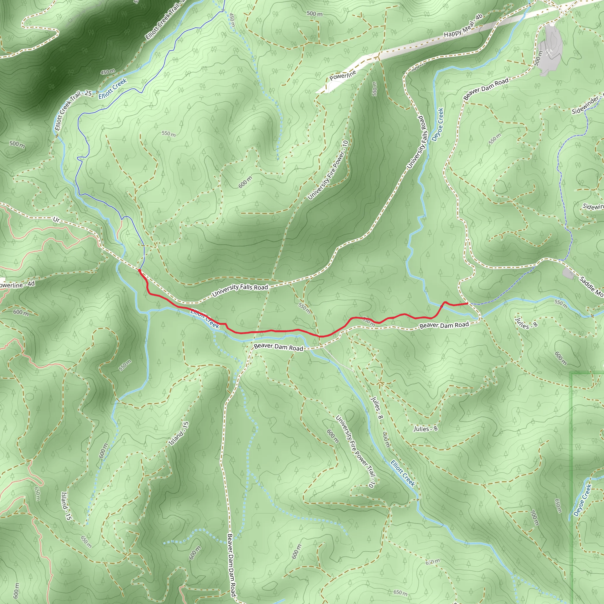 Wilson River Wagon Road Trail mobile static map
