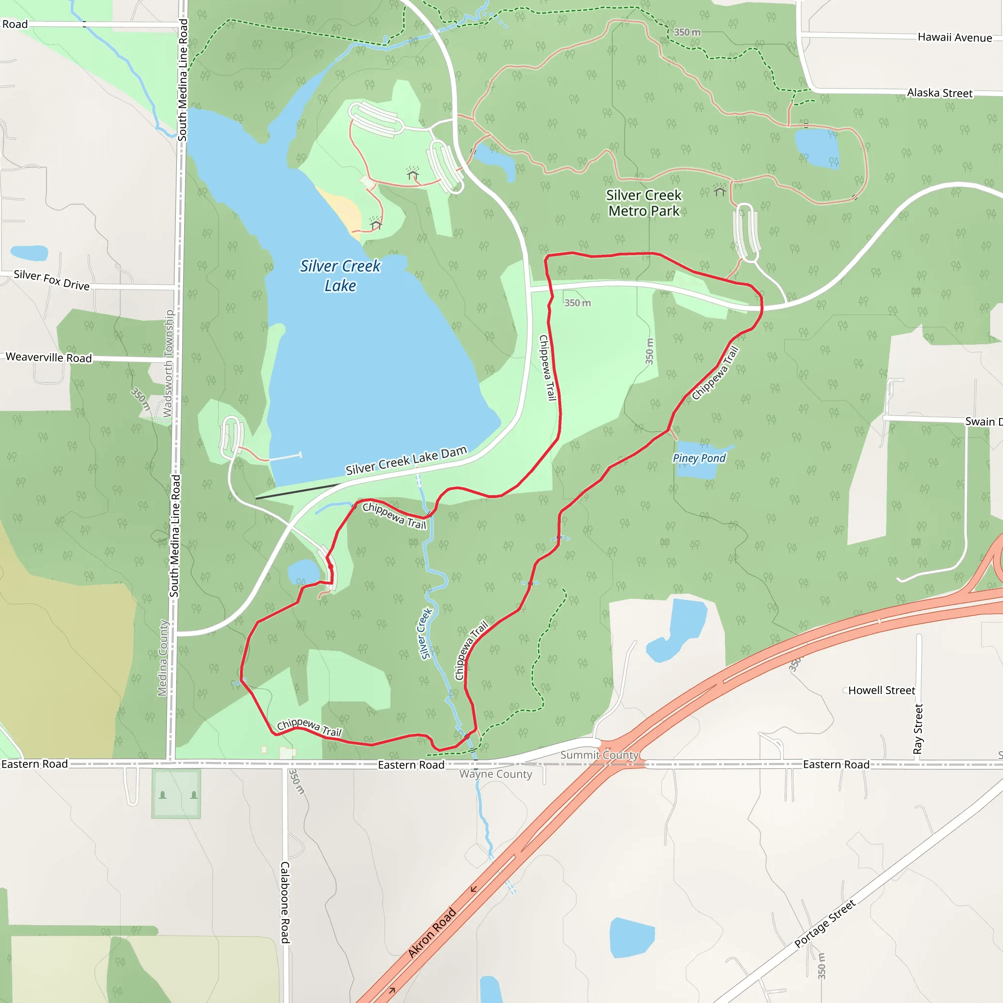Chippewa Loop Trail mobile static map