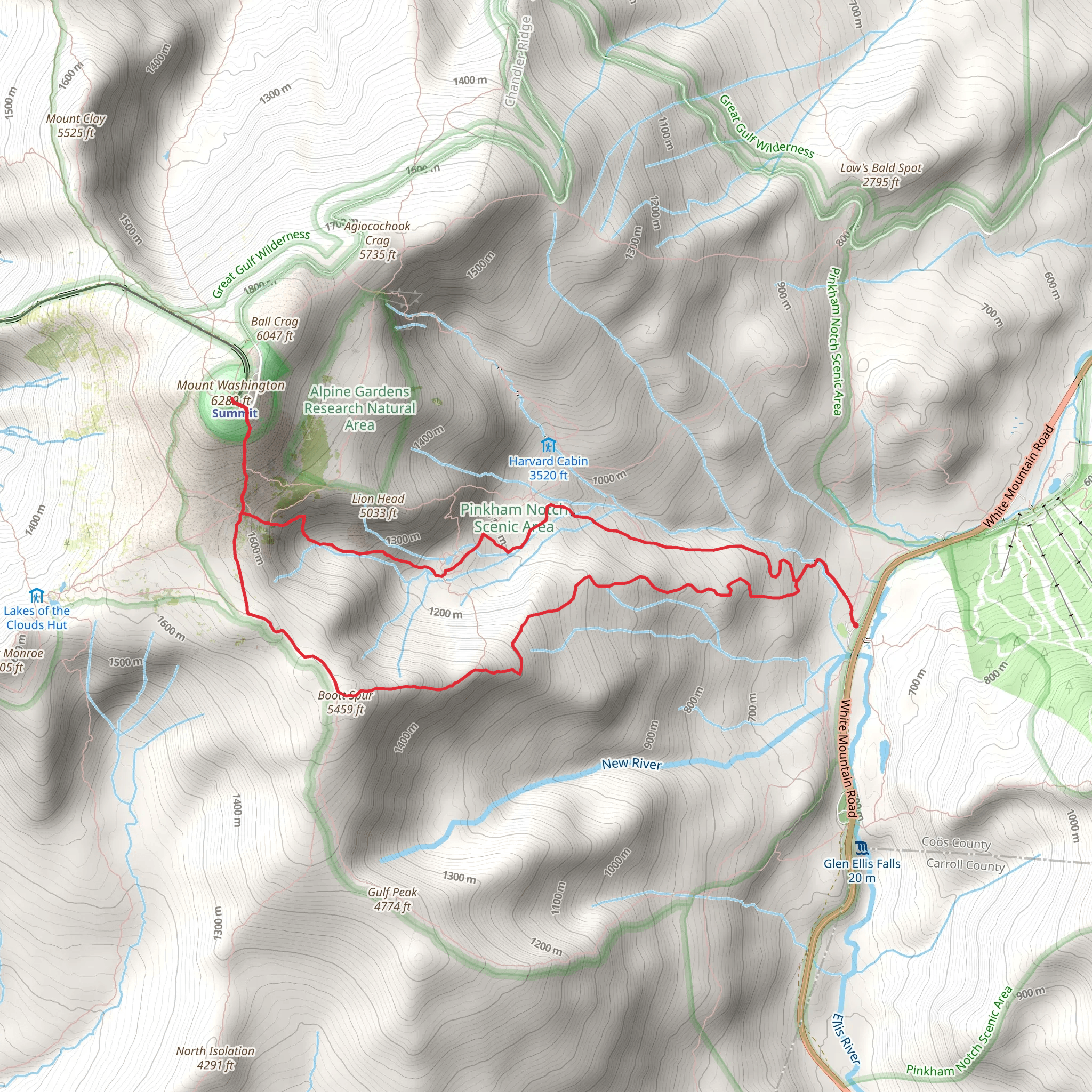 Lion Head - Boott Spur Trail Loop mobile static map