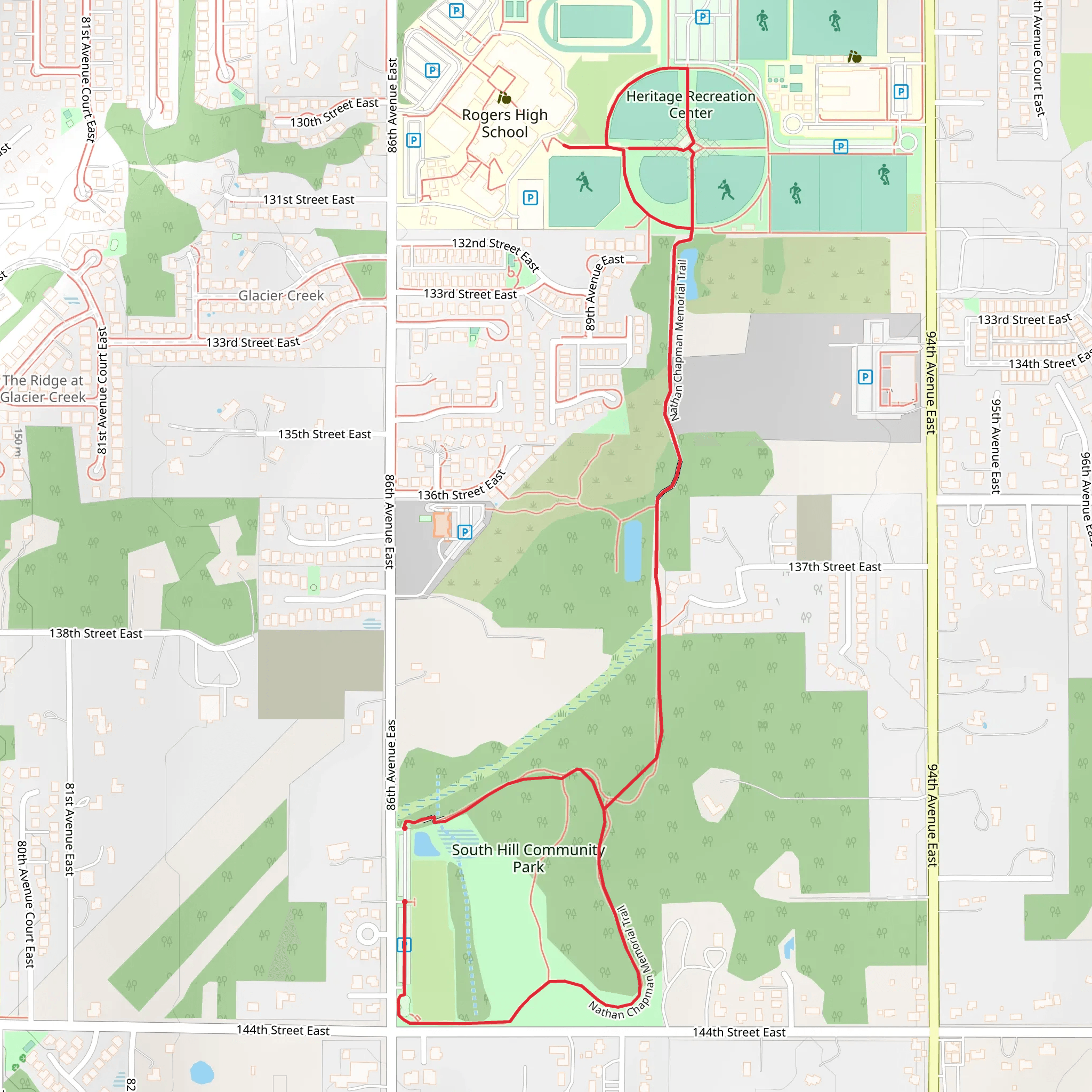 Nathan Chapman Memorial Trail mobile static map