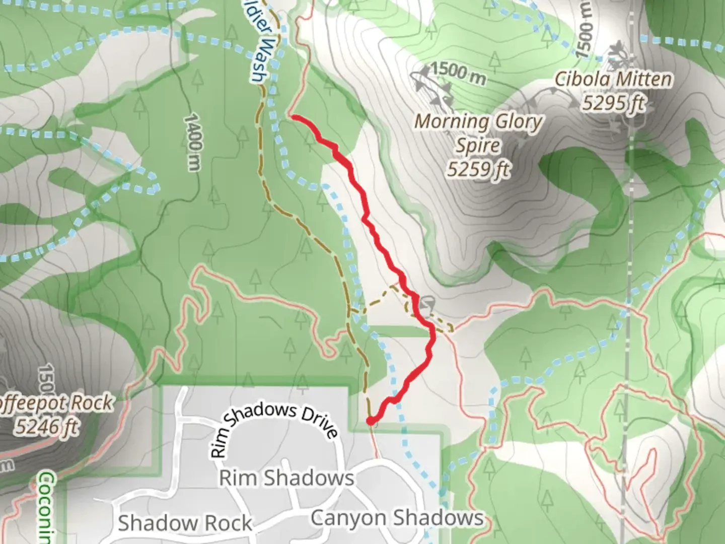 An image depicting the trail Soldiers Pass and its surrounding area.