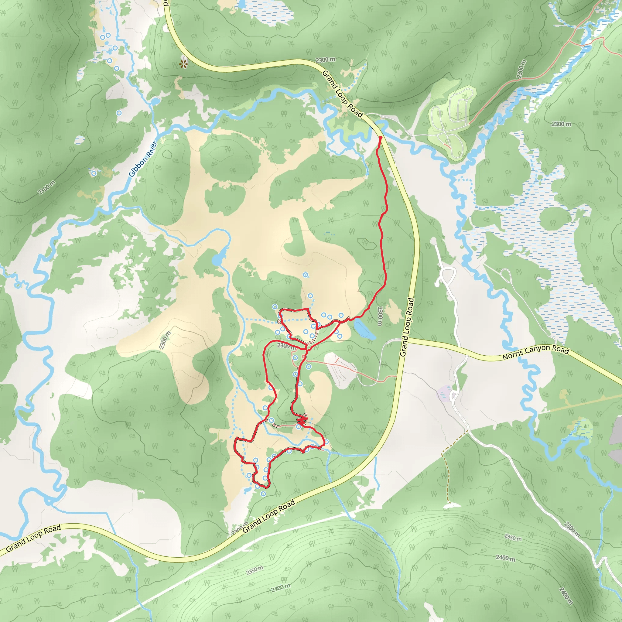 Norris Campground to Norris Basin Loop Trail mobile static map