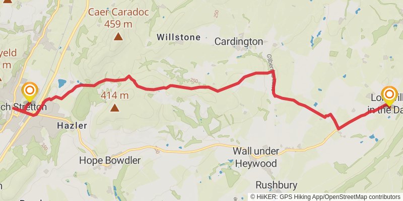Chepstow to Berwick - upon - Tweed - Great English Walk stage 10 Map