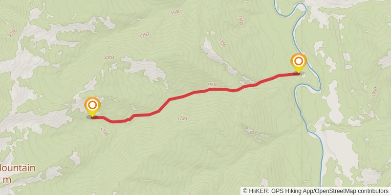 Hungry Creek via Main South Fork Trail stage 3 Map