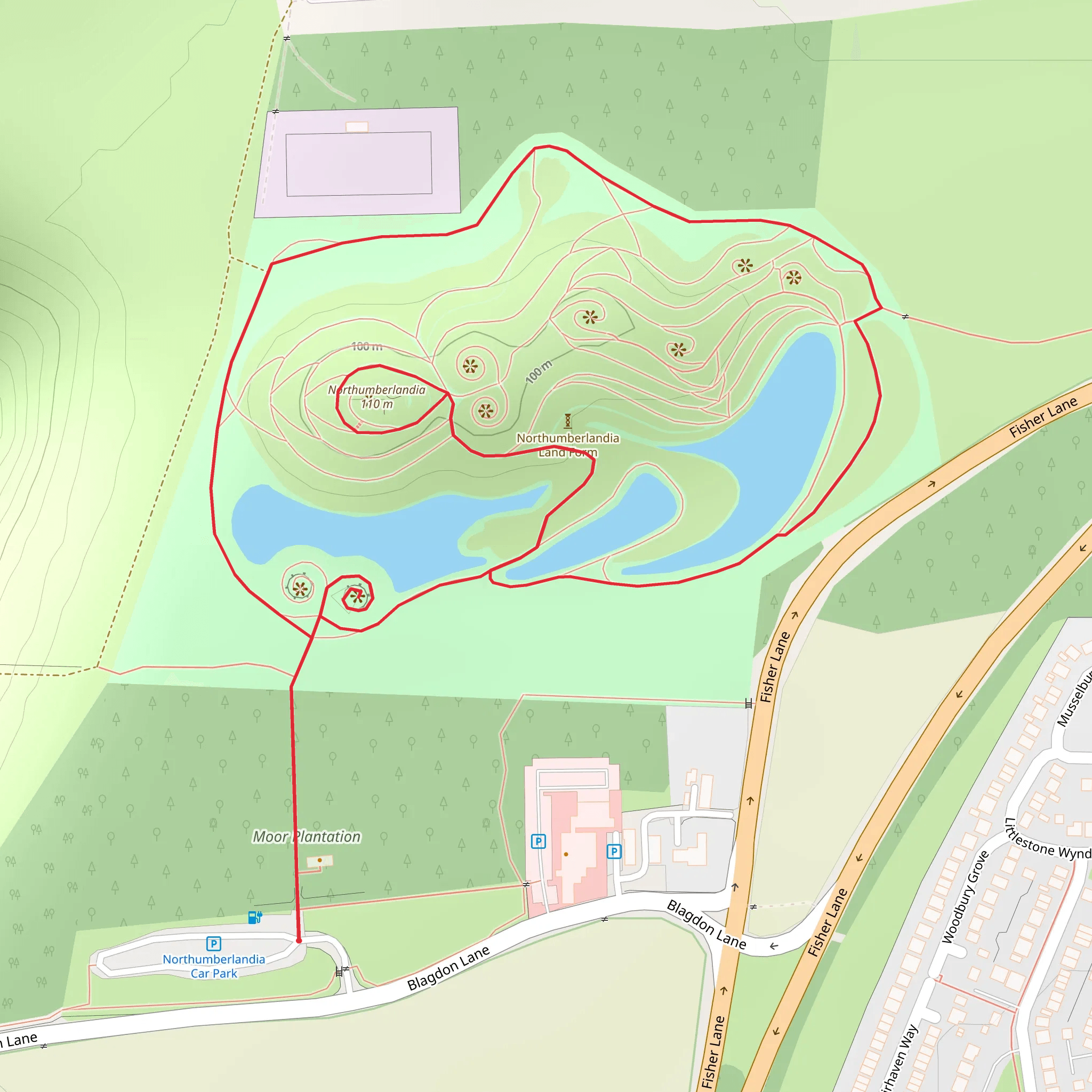 Northumberlandia Land Form Loop mobile static map
