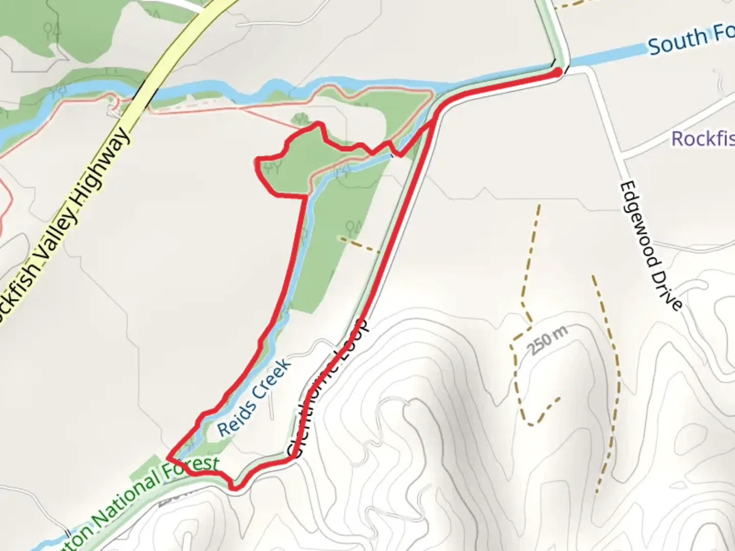 An image depicting the trail Rockfish Valley Birding and Glenthorne Loop Trail and its surrounding area.