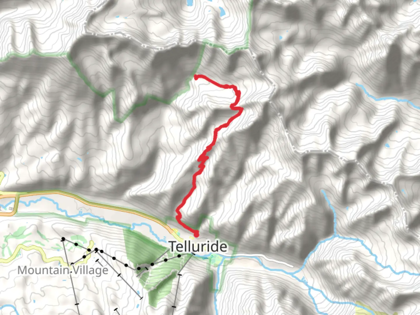 An image depicting the trail Mill Creek via Sneffels Highline Trail and its surrounding area.