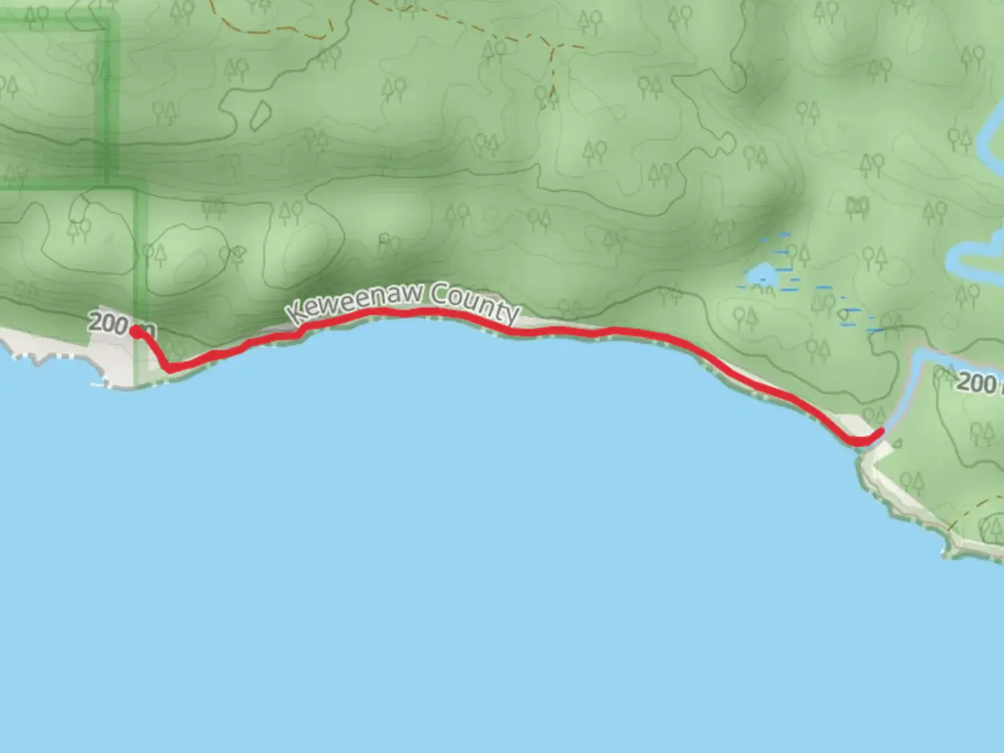 An image depicting the trail Montreal Falls Trail and its surrounding area.