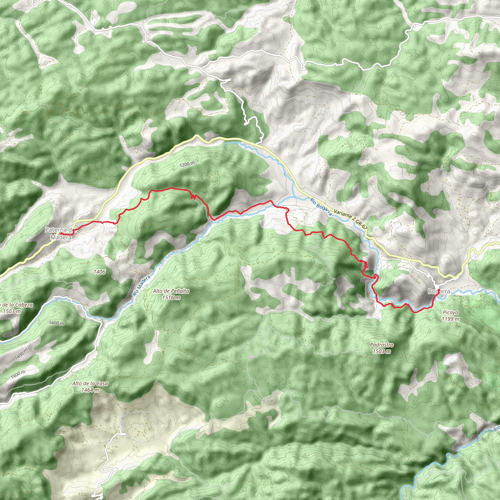 Historical Road Paterna - Bogarra mobile static map