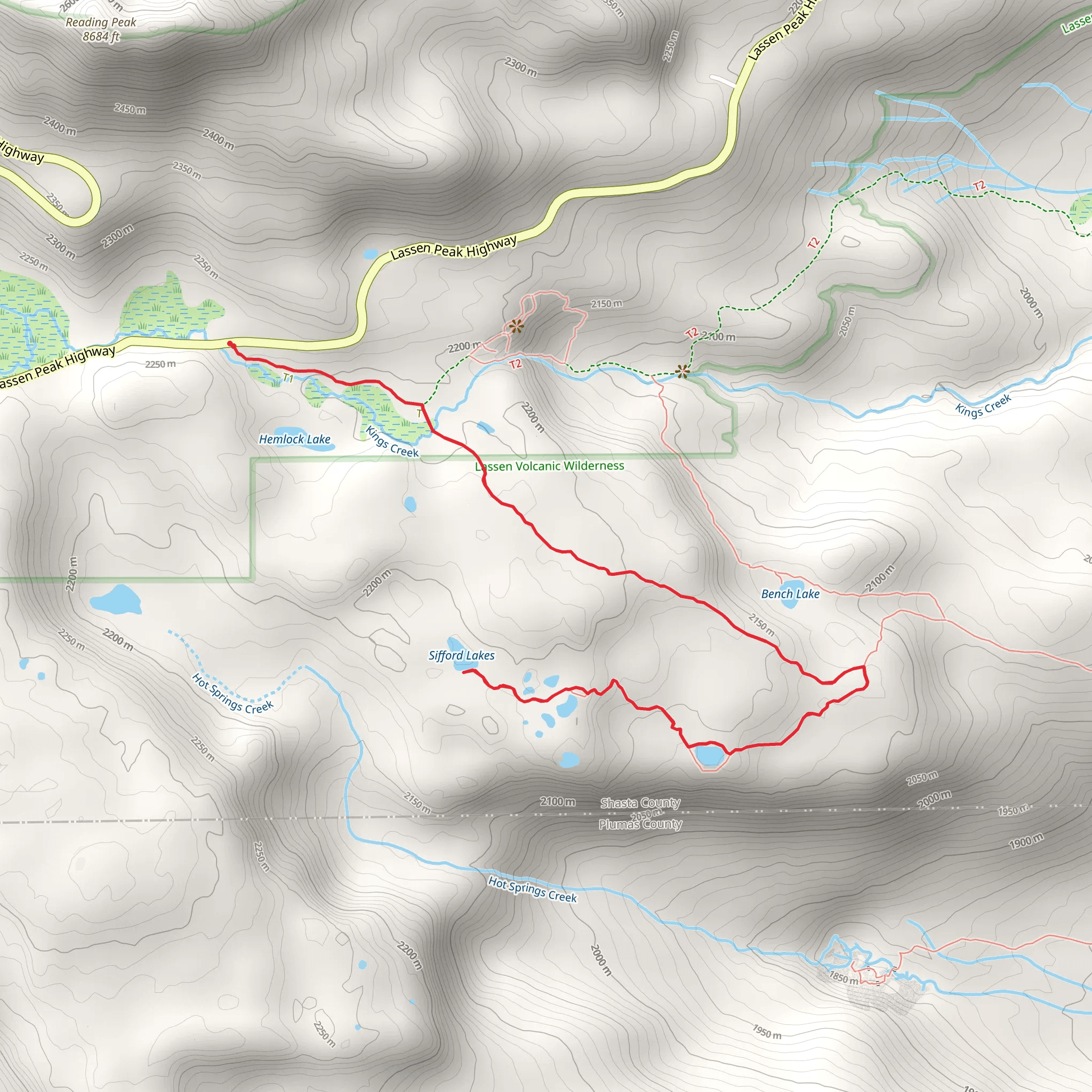 Sifford Lakes Trail mobile static map
