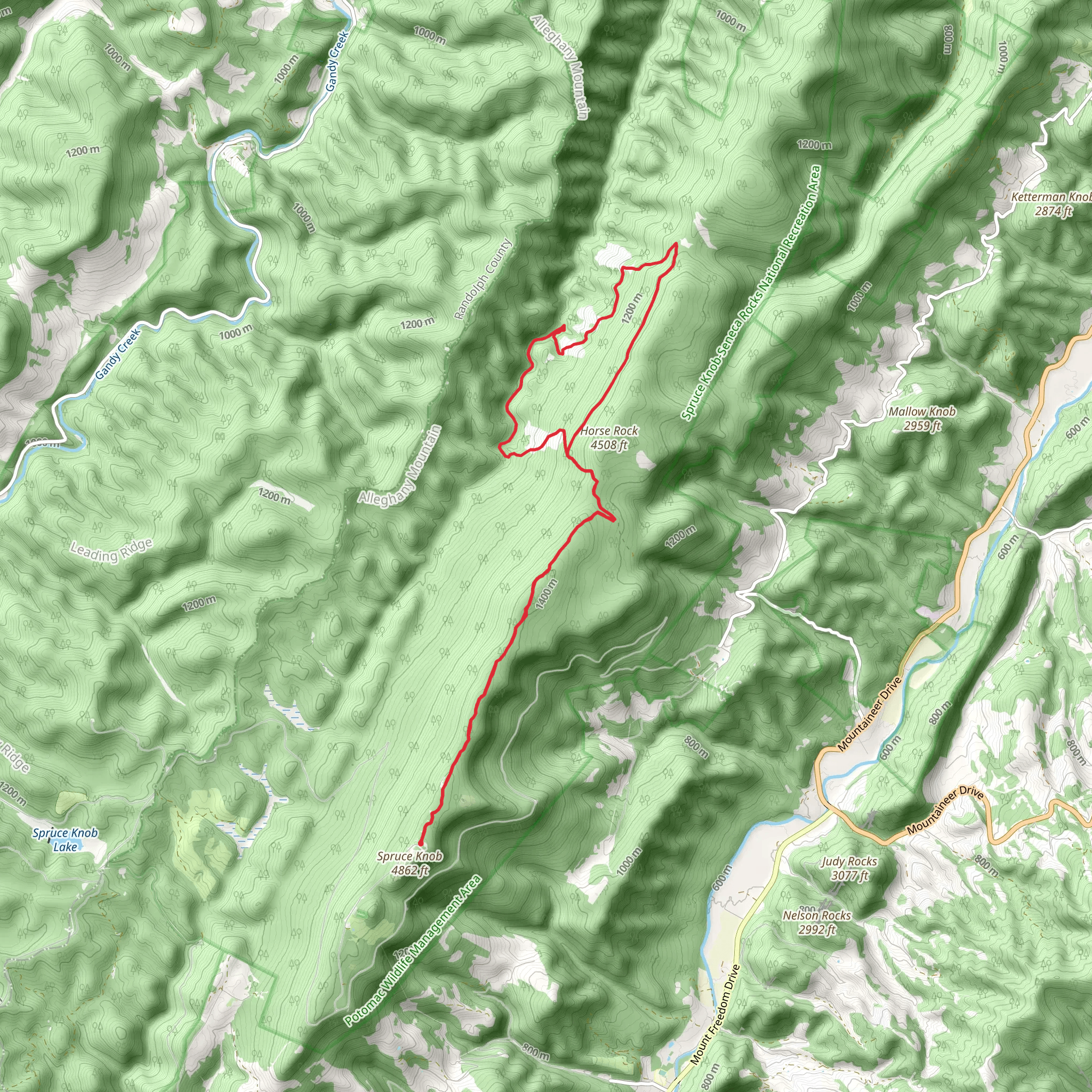Huckleberry Trail, Seneca Creek and Lumberjack Loop Trail mobile static map
