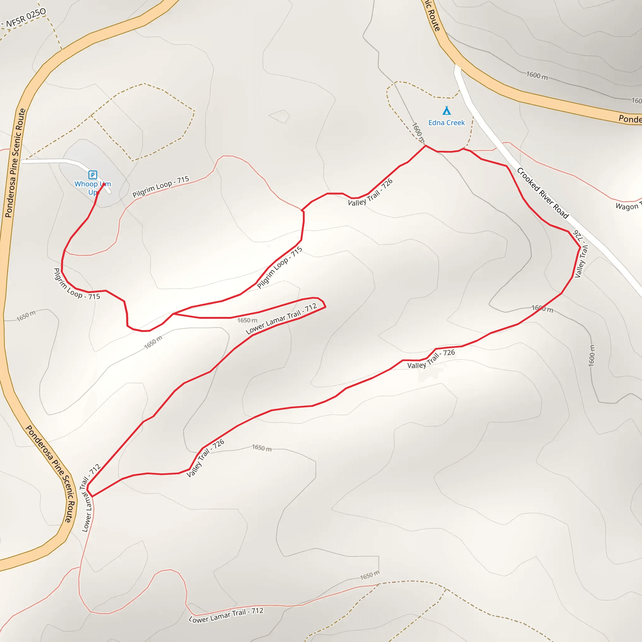 Valley and Pilgrim Loop Trail mobile static map
