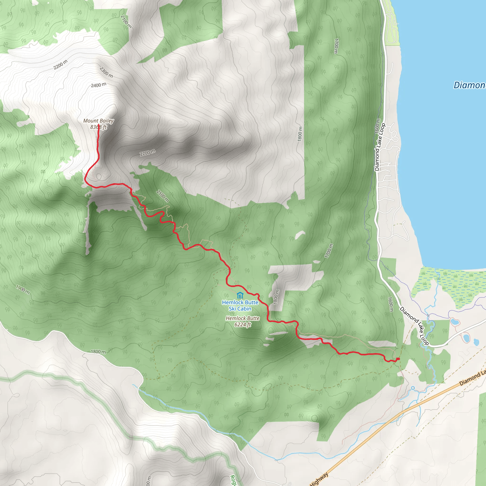 Mount Bailey Trail mobile static map