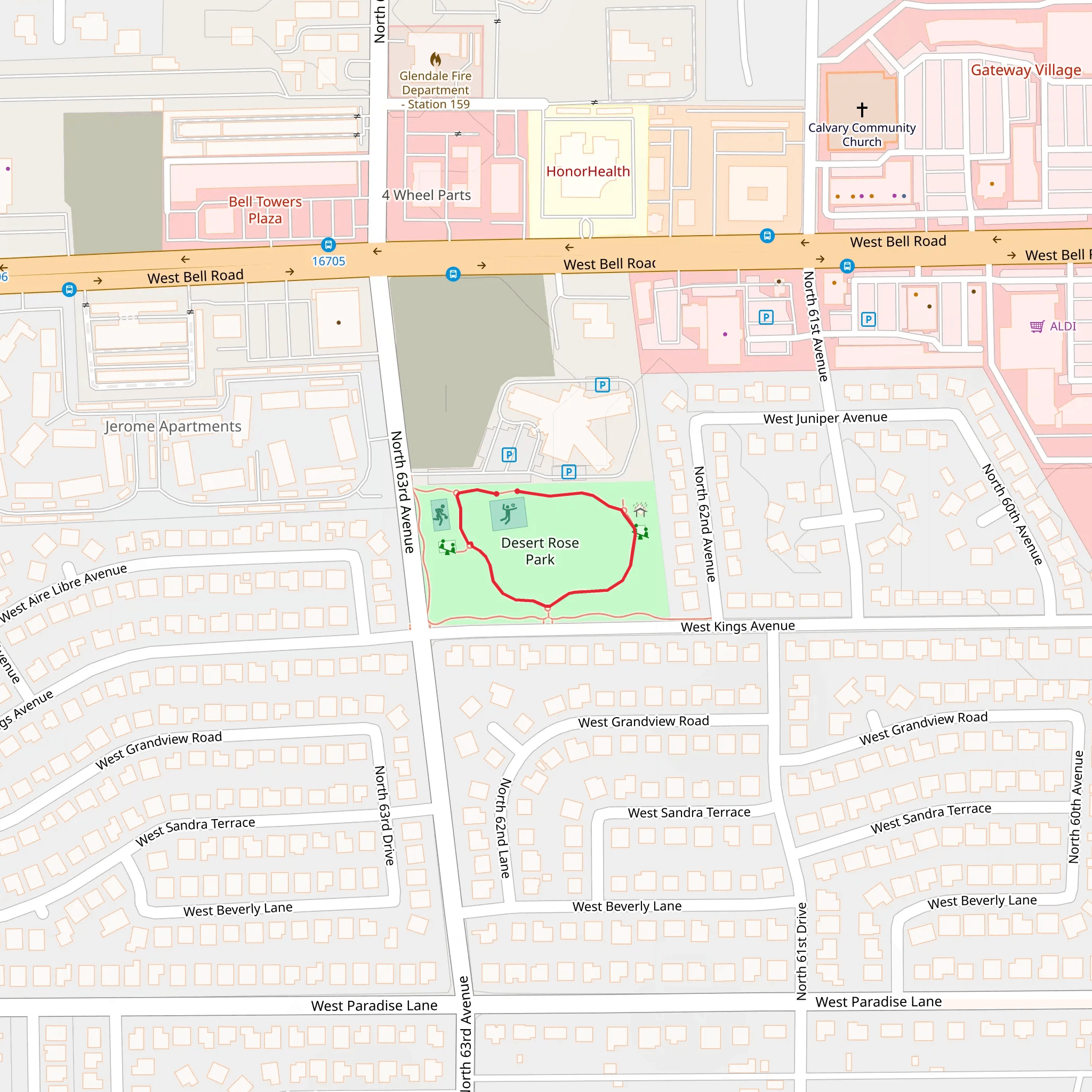 Desert Rose Park Loop mobile static map
