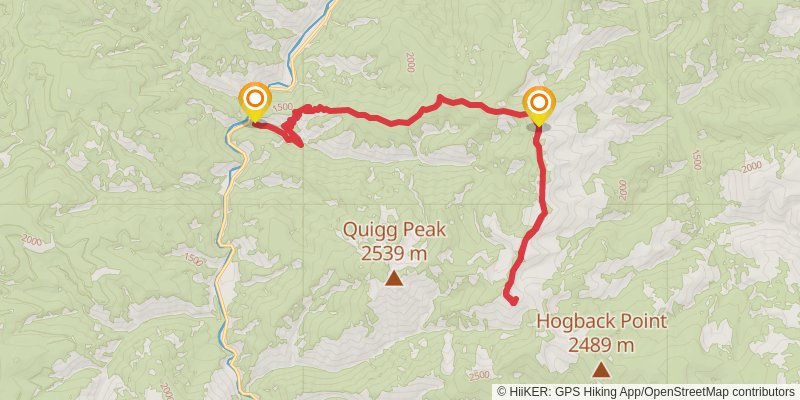 Butte Cabin Ridge via Butte Cabin Creek Trail stage 3 Map