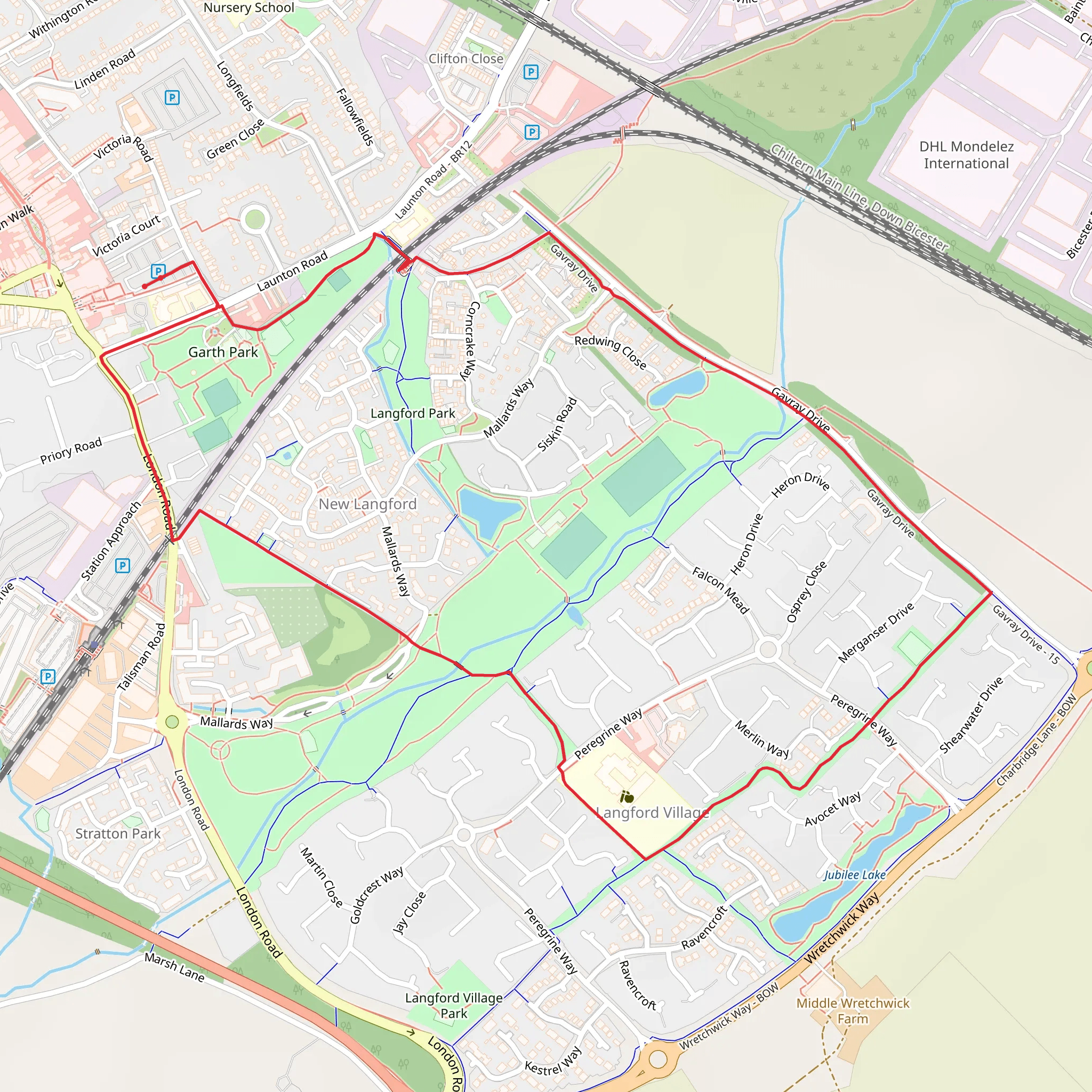 Garth Park and Langford Orchard Loop mobile static map
