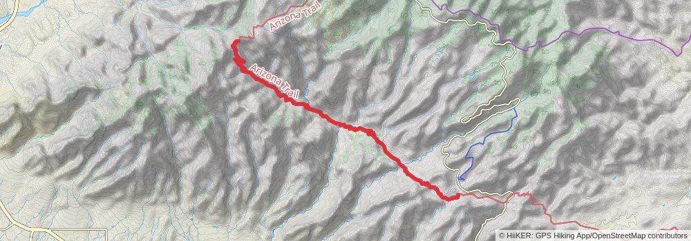 Arizona Trail stage 17 Map