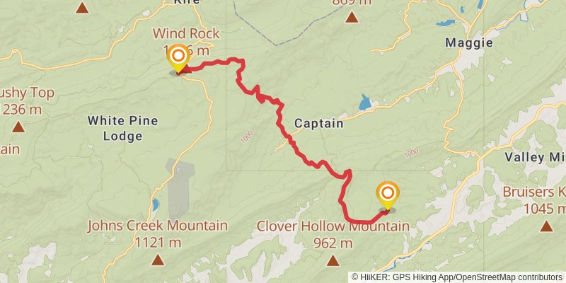 Appalachian Trail - Virginia stage 20 Map