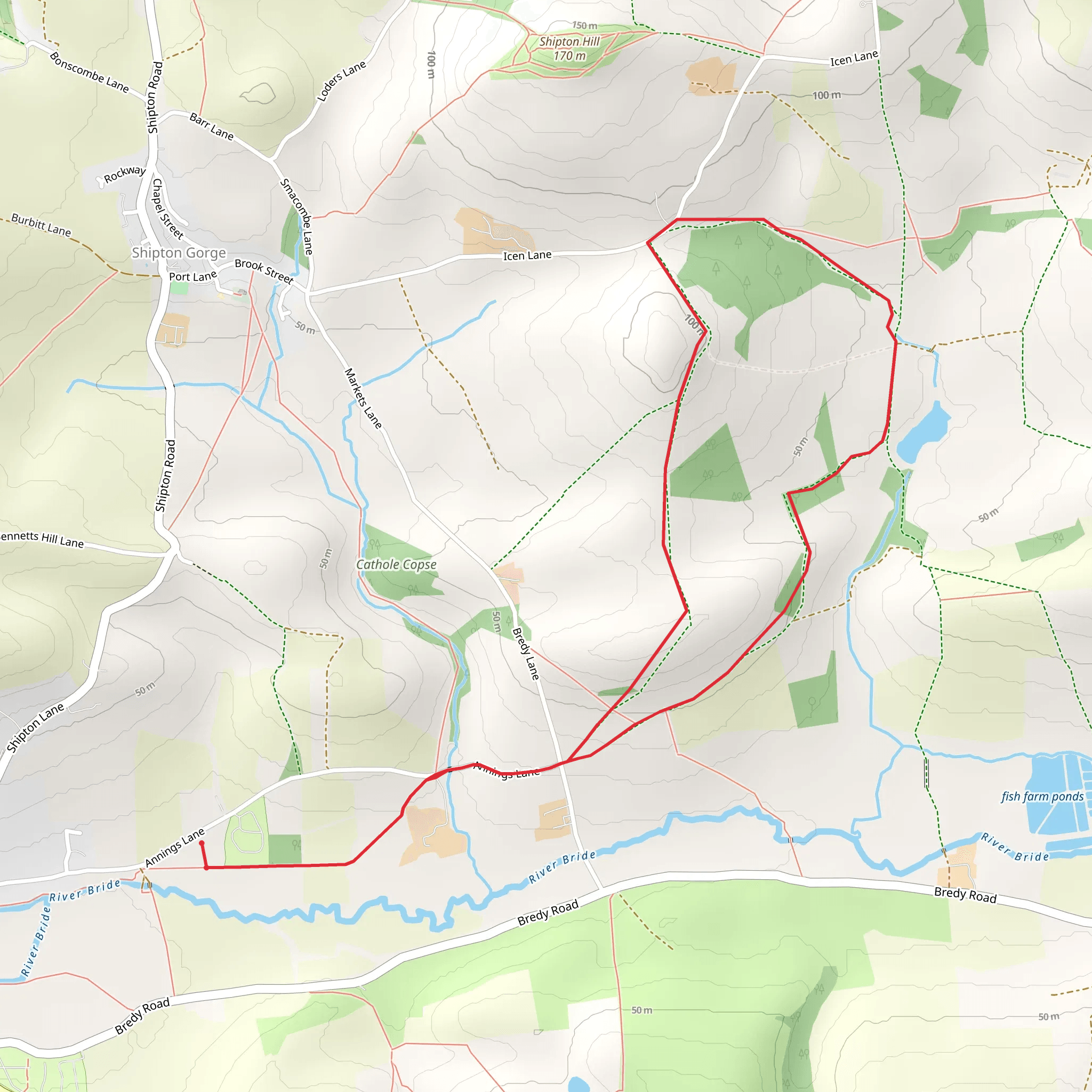 Graston Copse - Hammiton Wood Walk mobile static map