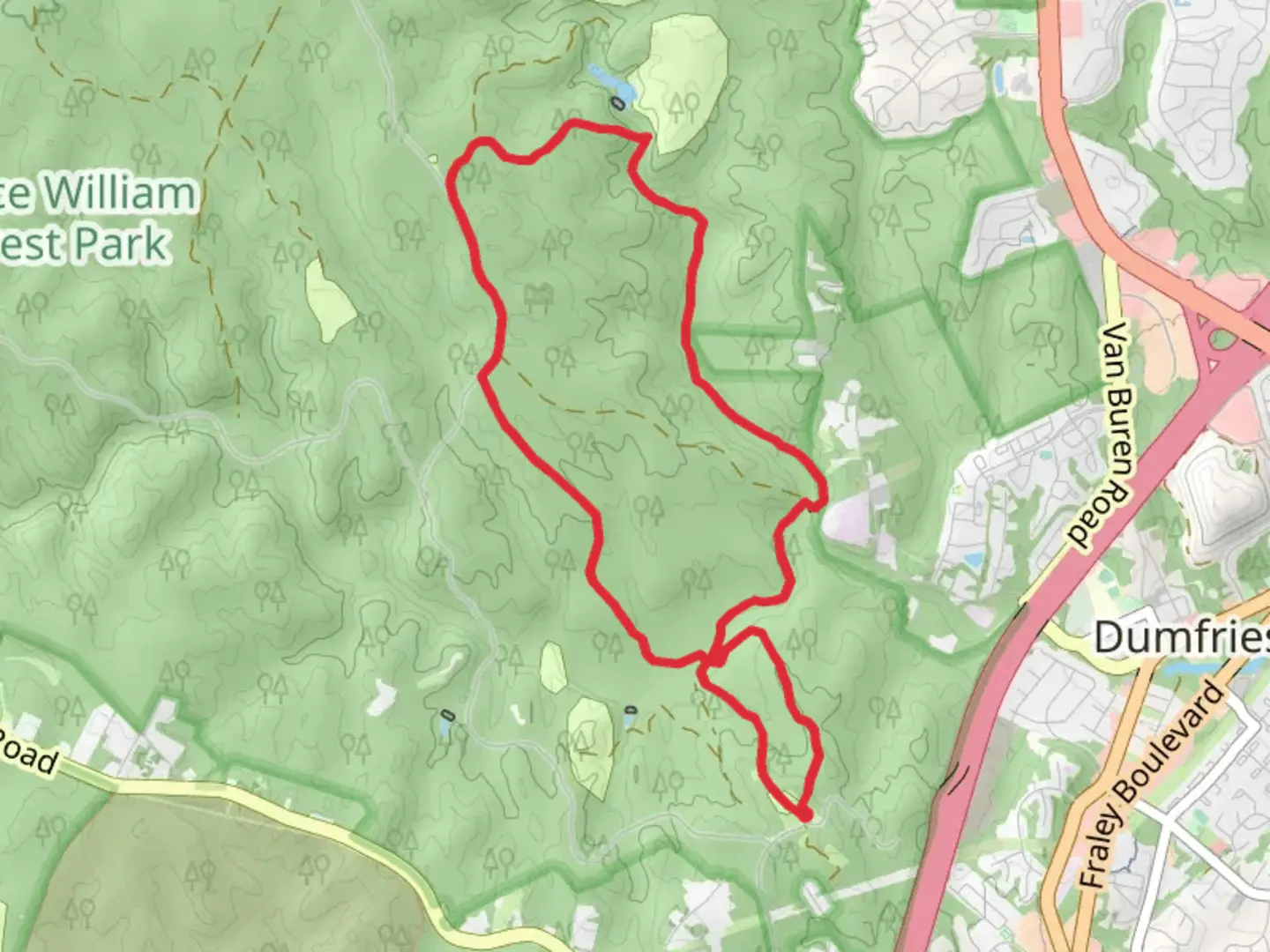 An image depicting the trail Laurel, North Valley and South Valley Loop Trail and its surrounding area.