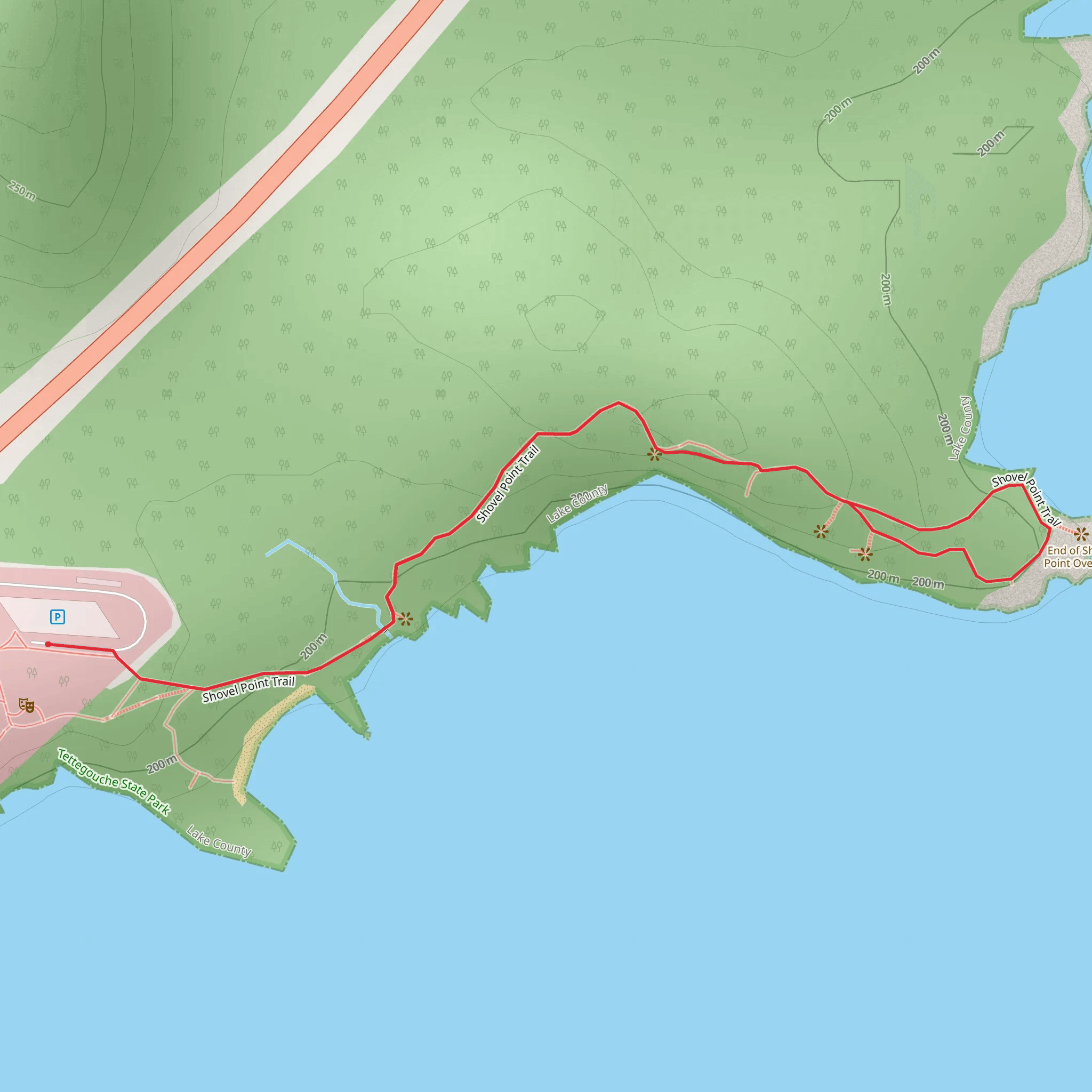 Shovel Point Trail mobile static map