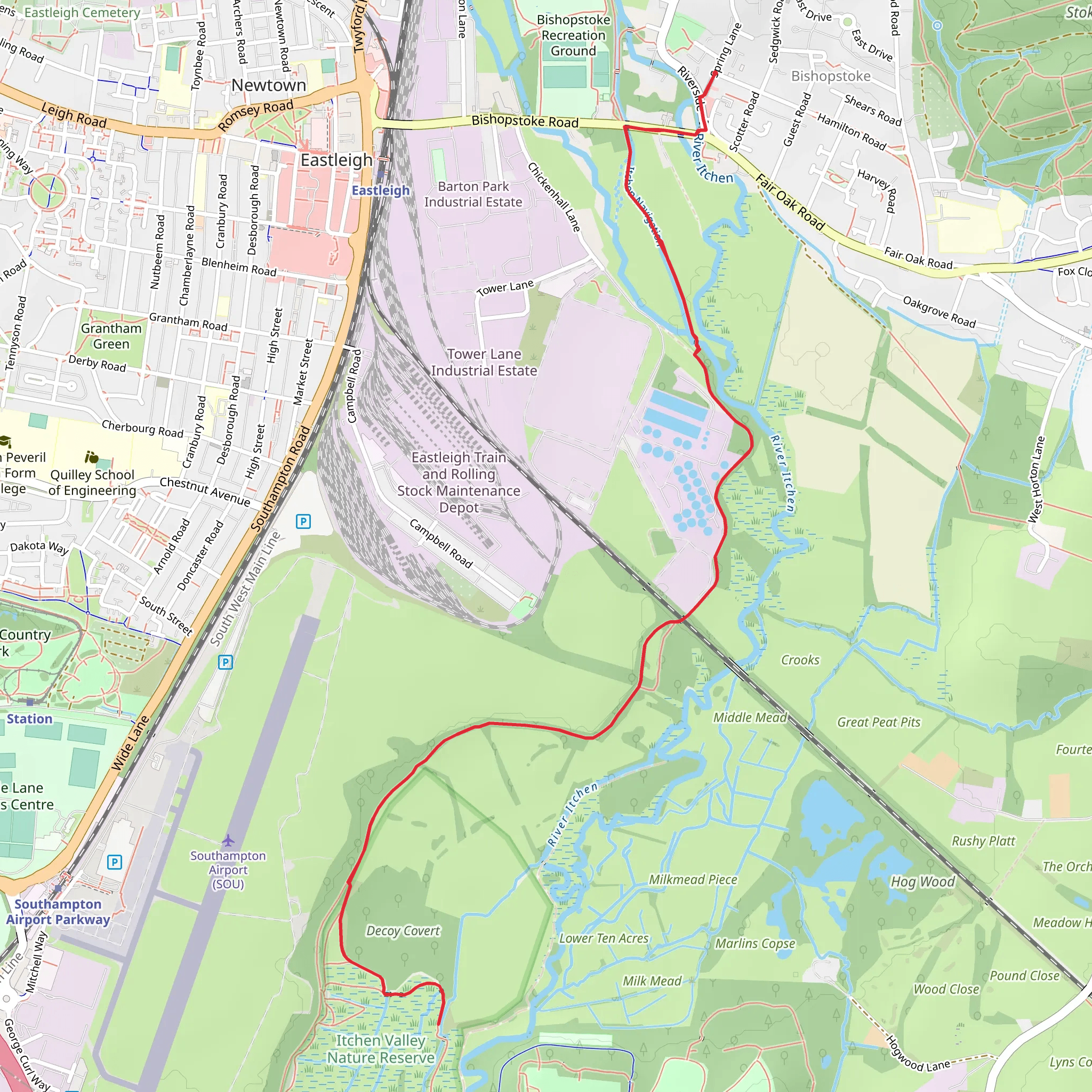 Itchen Valley Nature Reserve Walk mobile static map