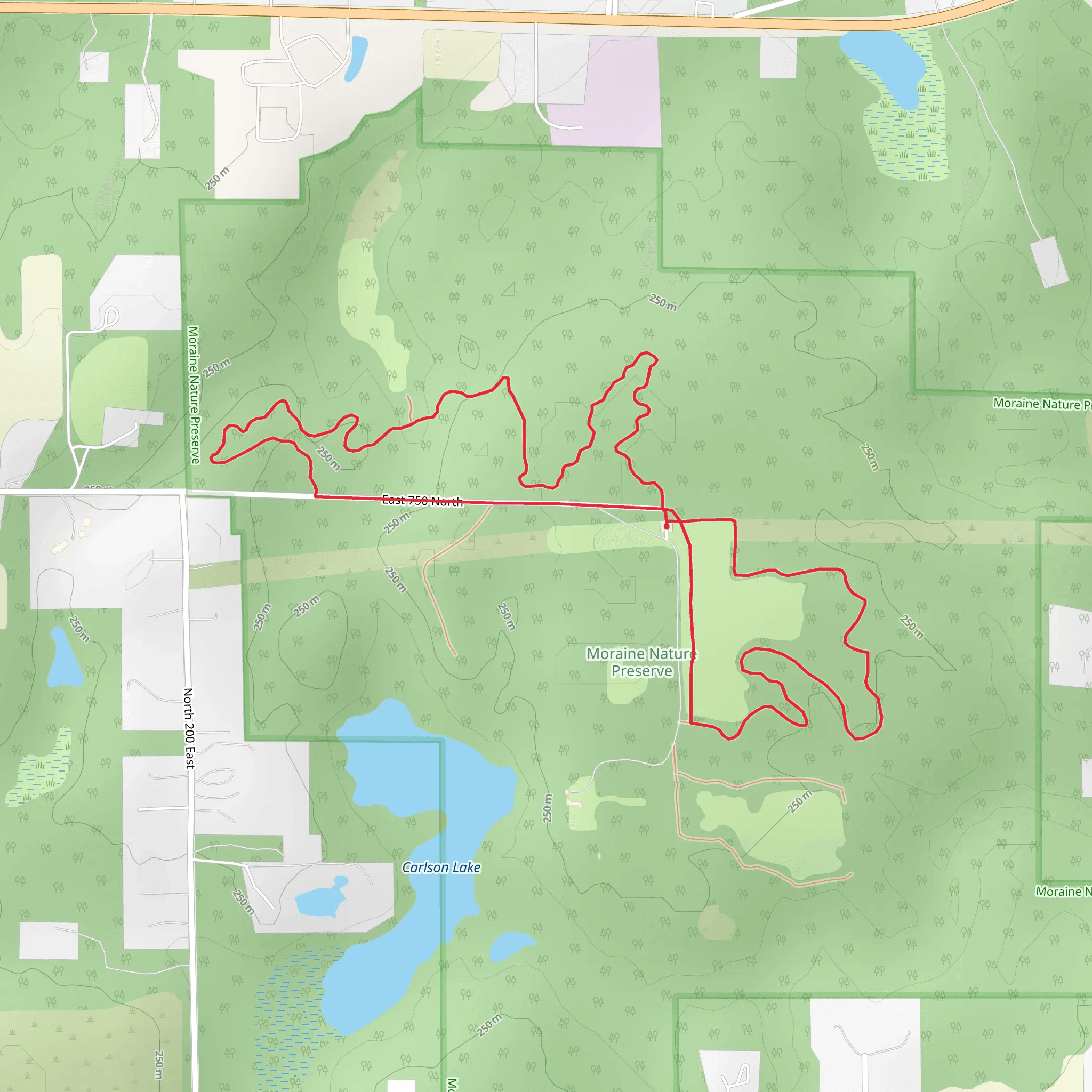 Moraine Nature Preserve Loop Trail mobile static map