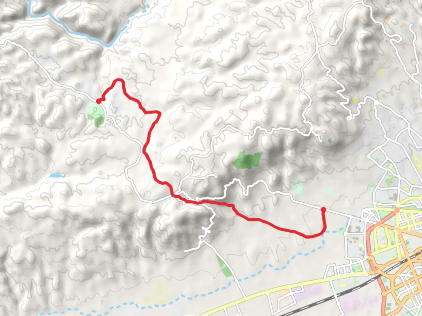 An image depicting the trail Trassierra sidewalk PR A 343 and its surrounding area.