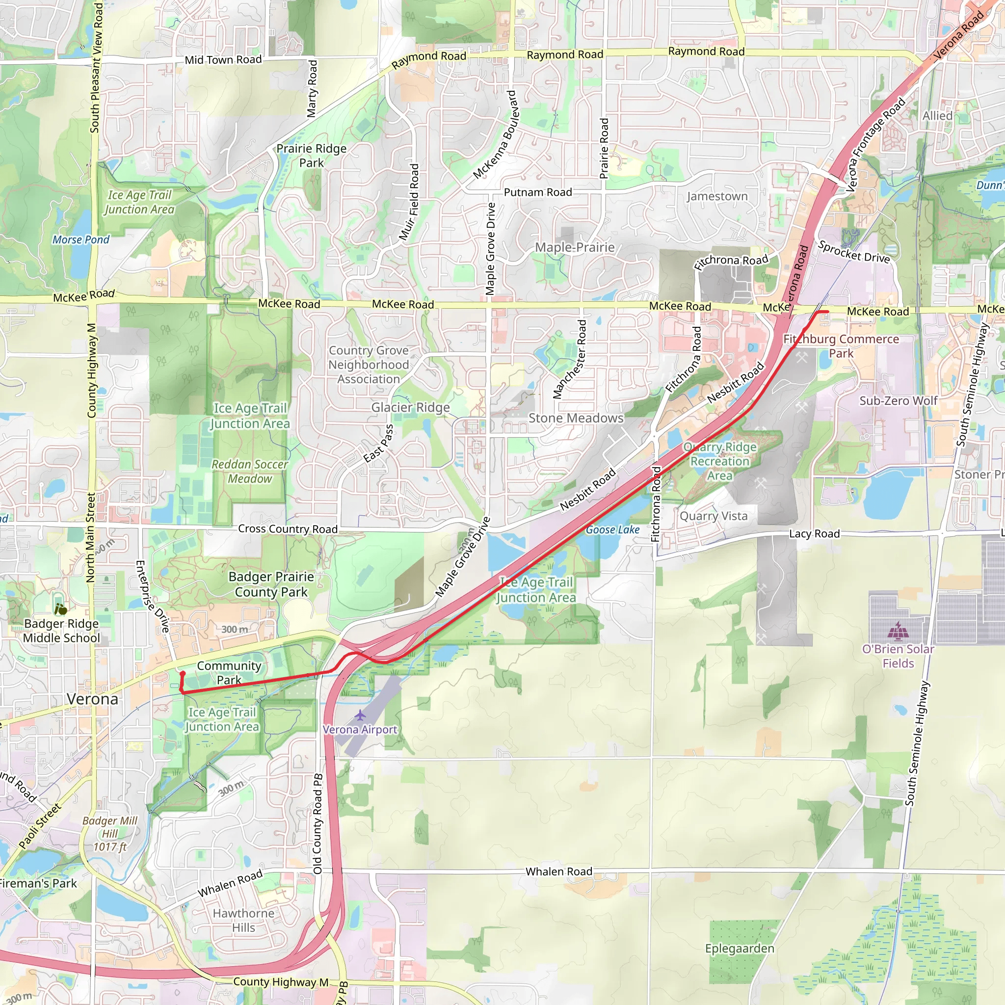Military Ridge State Trail mobile static map