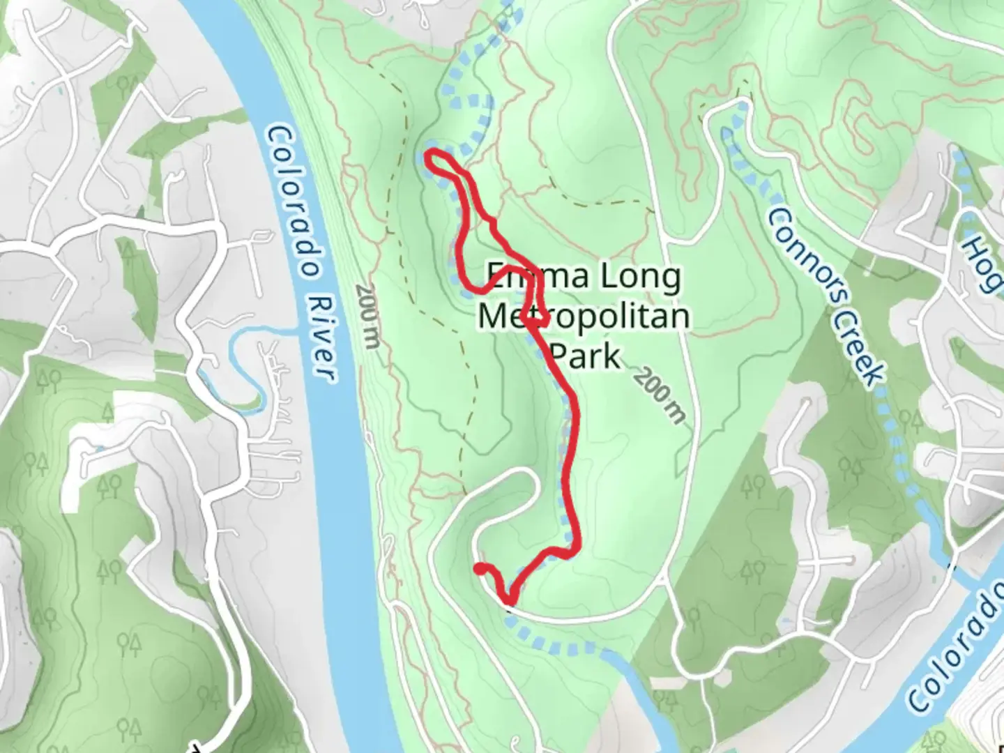 An image depicting the trail Turkey Creek Trail - Emma Long Metropolitan Park and its surrounding area.