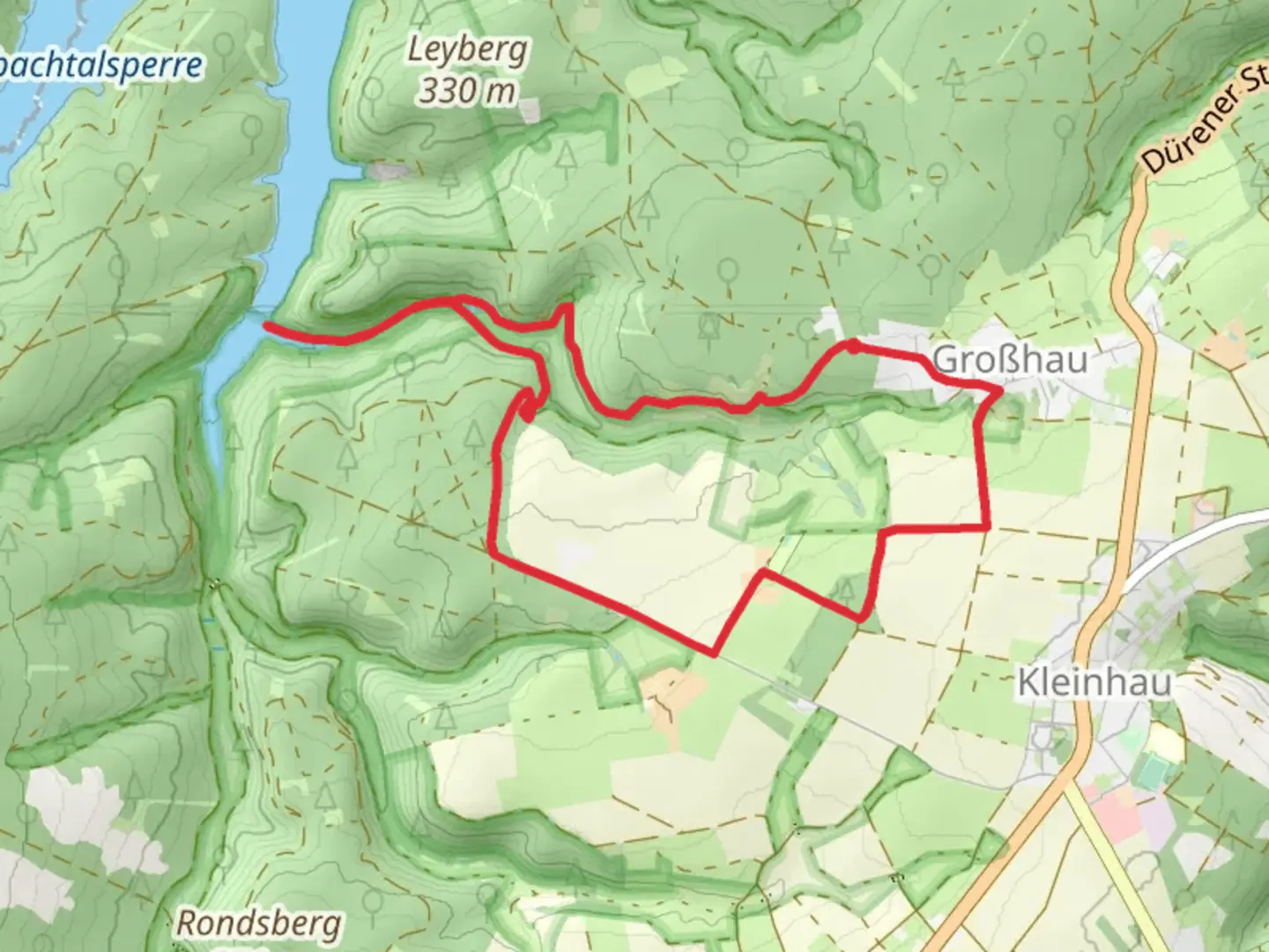 An image depicting the trail Weißer Wehebach via Hemingway Trail and its surrounding area.