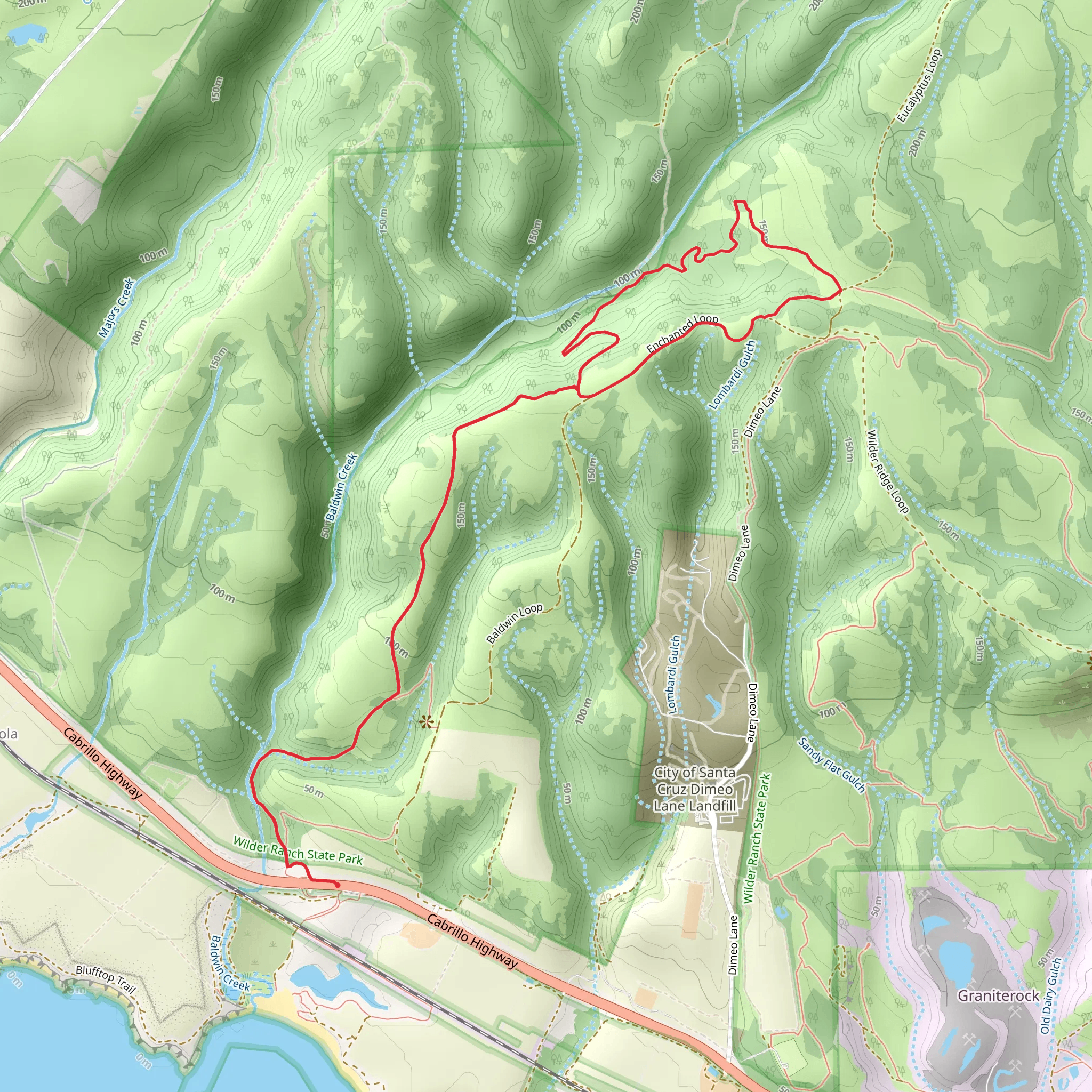 Enchanted Loop and Baldwin Loop mobile static map