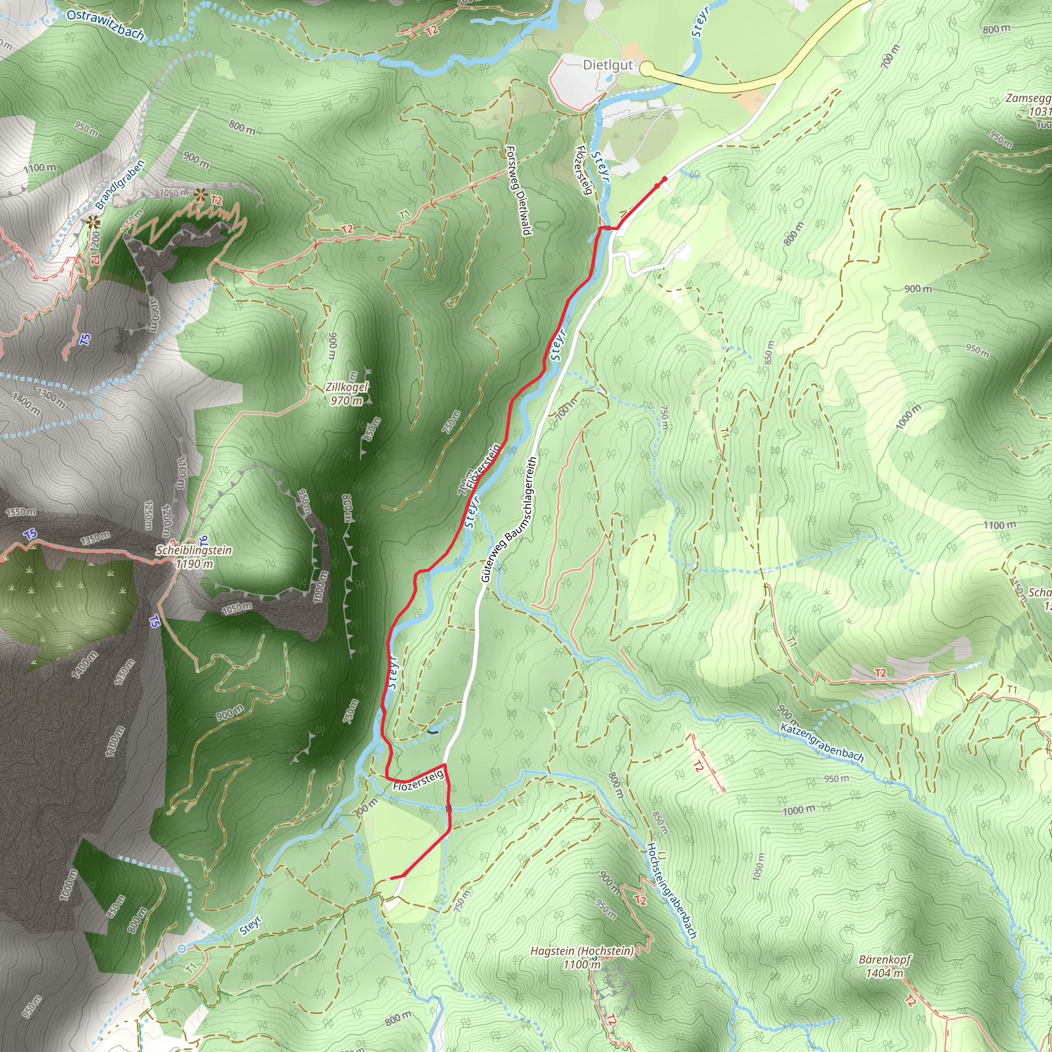 Bärenalm - Baumschlagerreith mobile static map