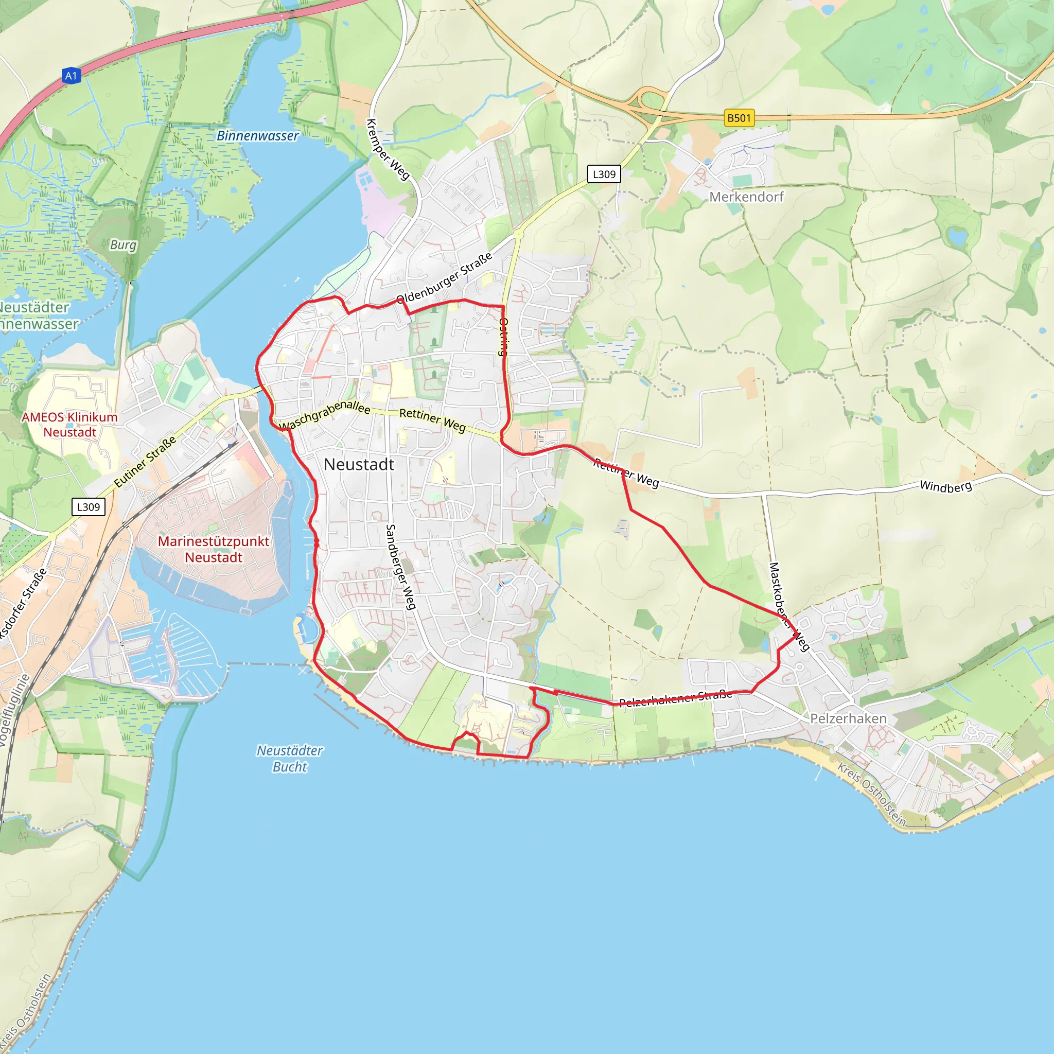 Am Siedengraben and Längs der Saalbeeck Loop mobile static map