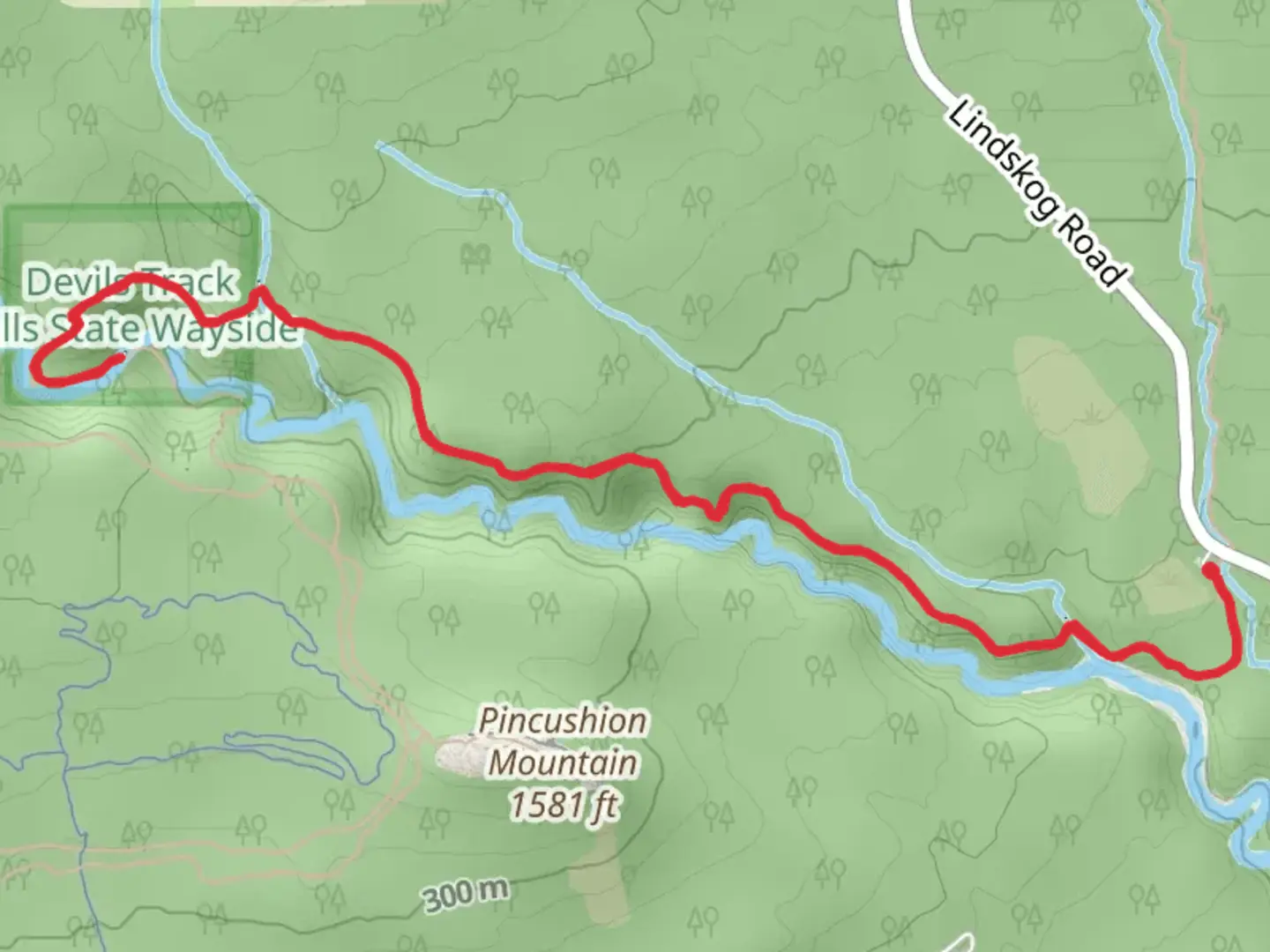 An image depicting the trail West Devil Track via Superior Hiking Trail and its surrounding area.