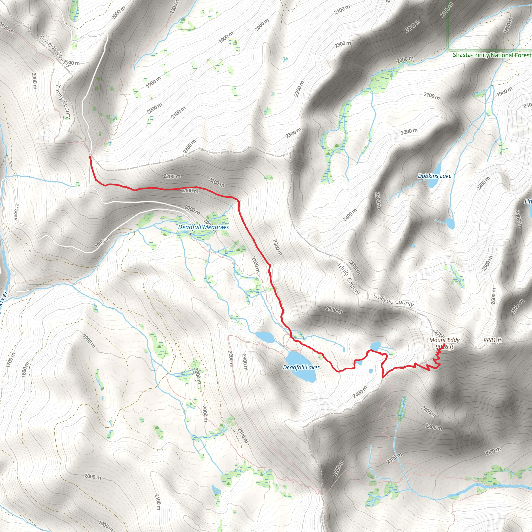 Mount Eddy via Pacific Crest Trail mobile static map