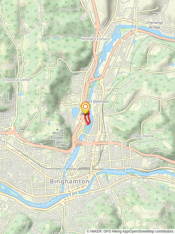 Otsiningo Park Loop via Otsiningo River