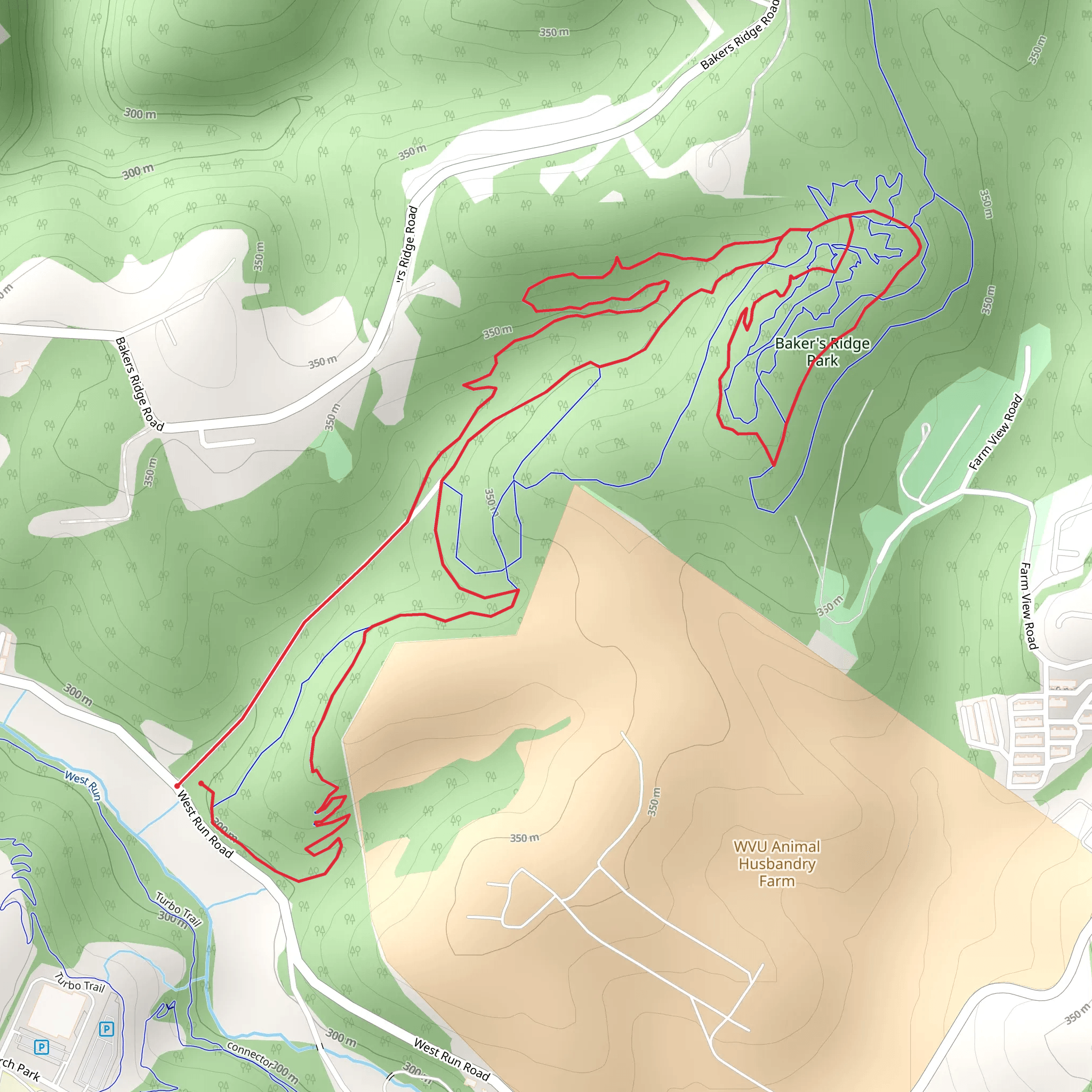 Baker's Ridge Park Loop mobile static map