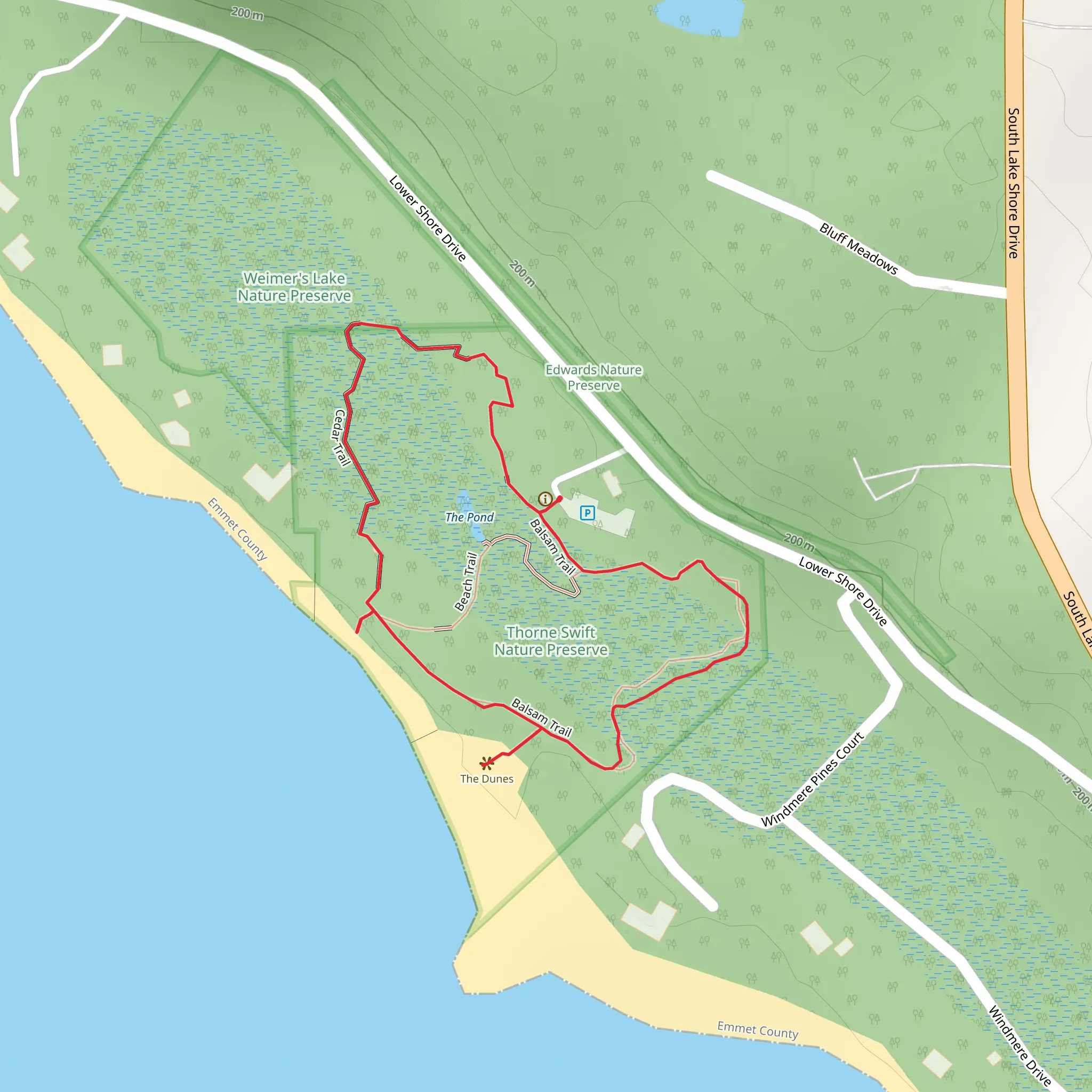 Cedar and Balsam Loop Trail mobile static map