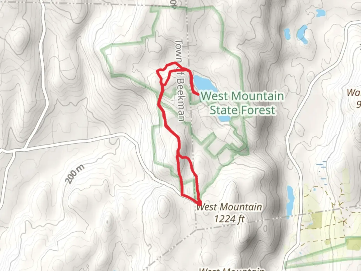 An image depicting the trail Jones Pond Loop via Gardener Hollow Road and its surrounding area.