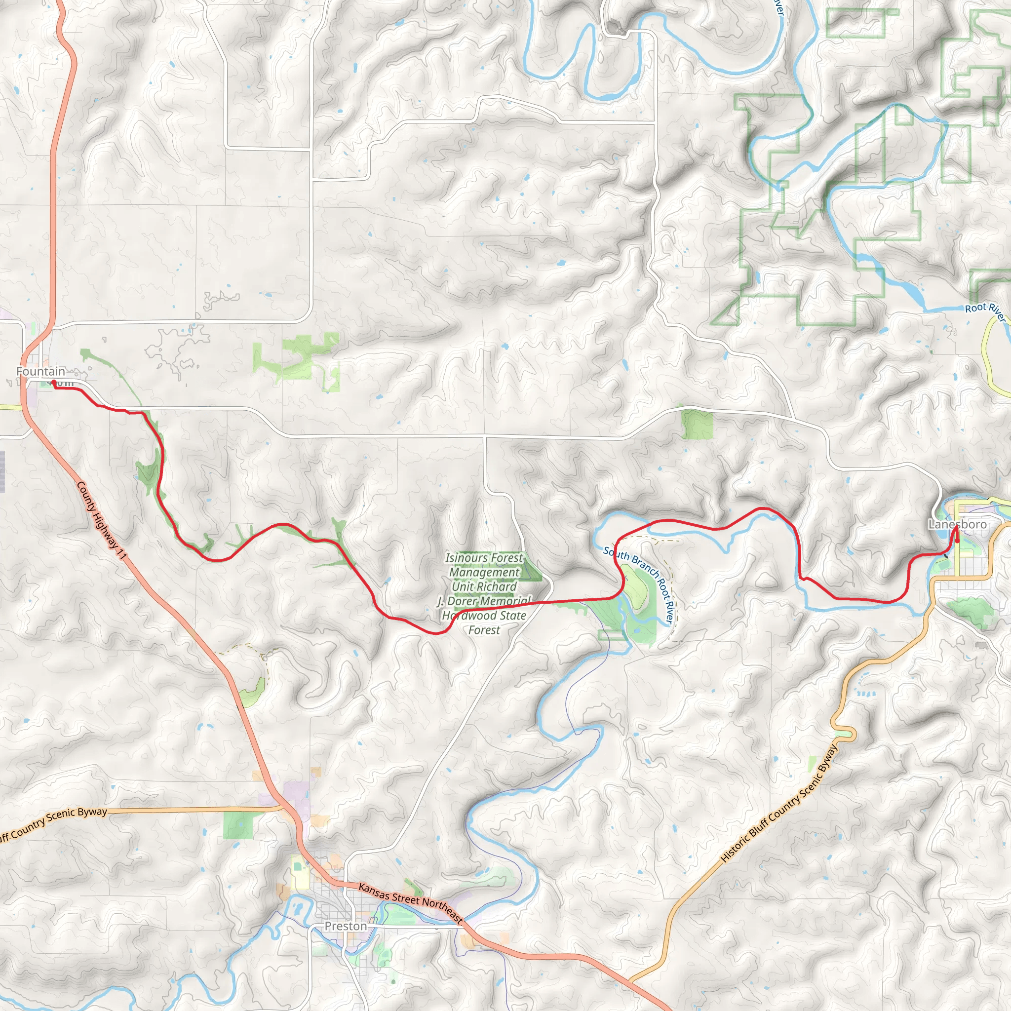 Root River State Trail mobile static map